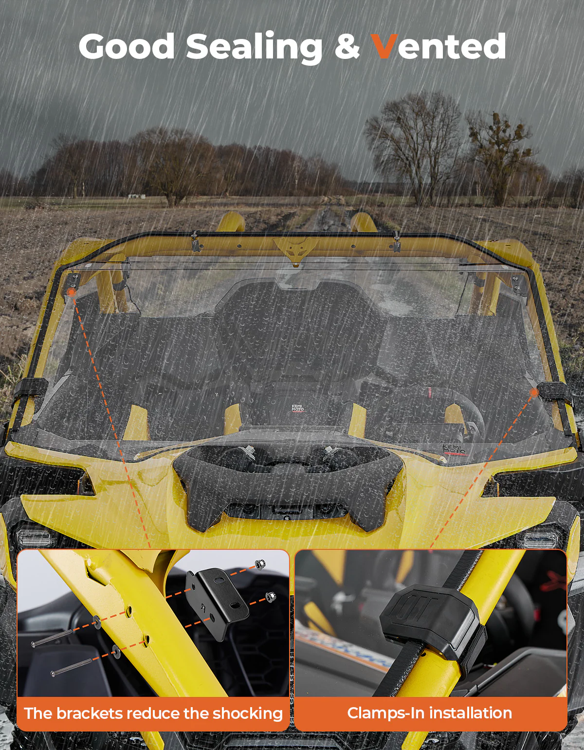 Front Full Windshield for Can Am Maverick R 2024+ - Image 6