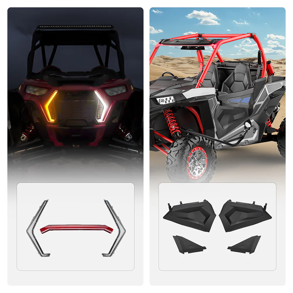 Front LED Street Legal Light & Lower Half Door for Polaris RZR - Image 4