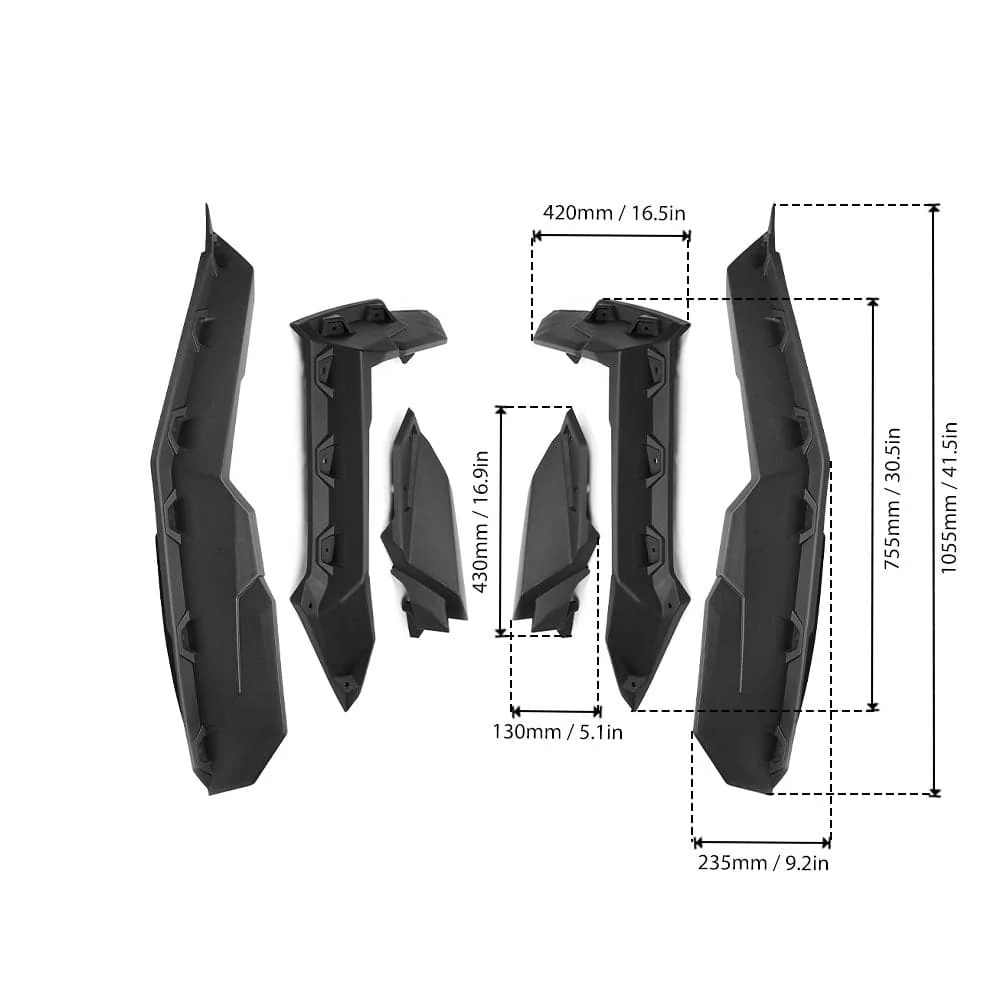 Front Lower Door Inserts & Mud Fender Flares for Can-Am Maverick X3 - Image 11