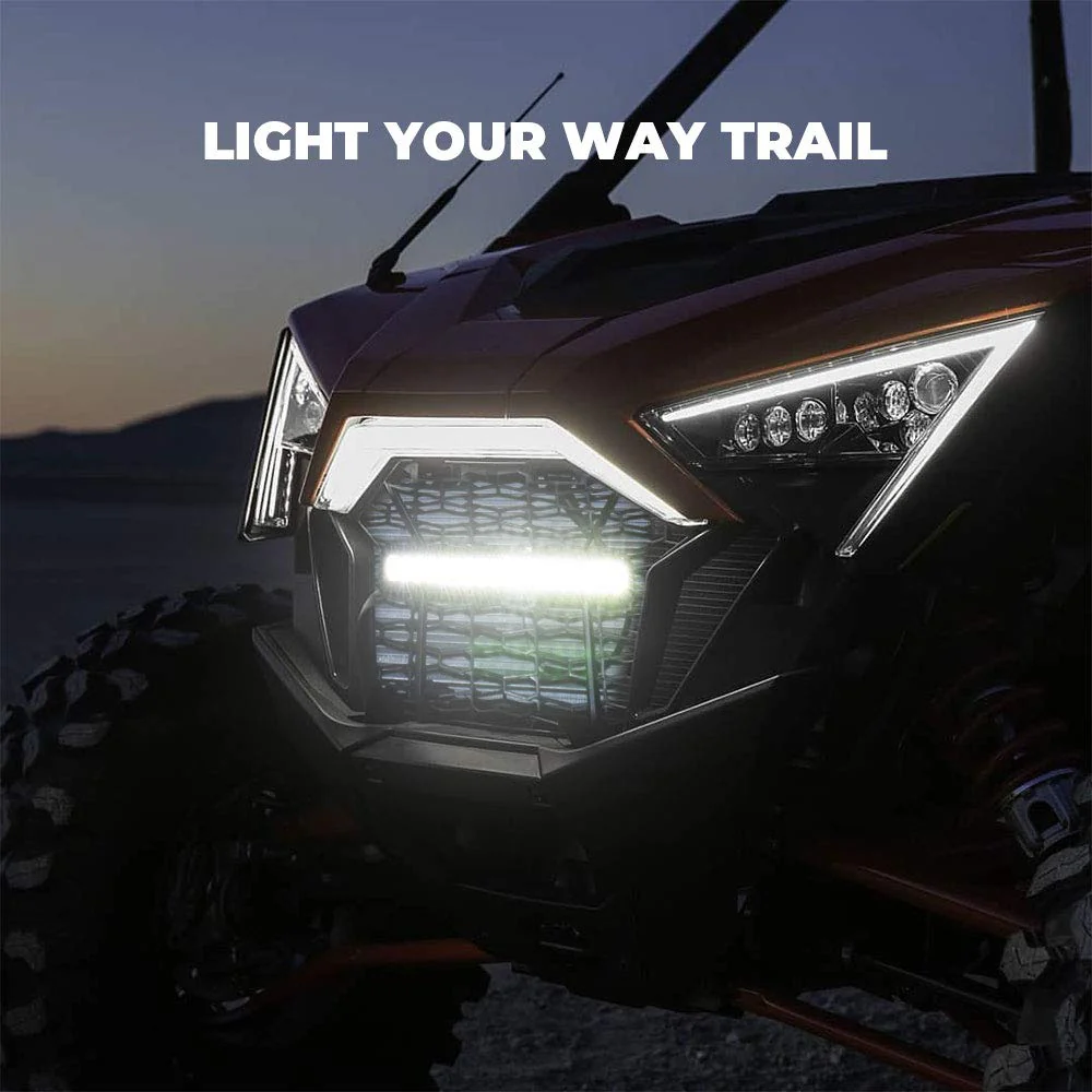 Front Mesh Grill with LED Light Bar for Polaris RZR PRO XP/TURBO R - Image 3