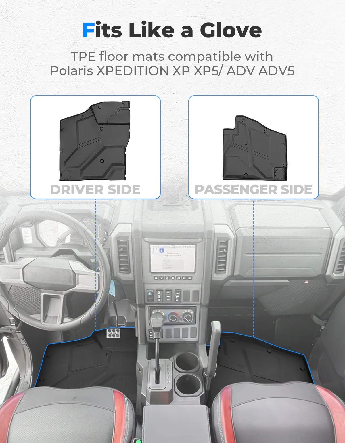 Front TPE Floor Mat for Polaris Xpedition XP/ADV/XP 5/ADV 5 2024+ - Image 2