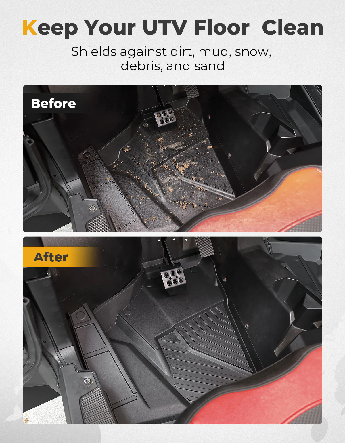 Front TPE Floor Mats for Polaris RZR XP 1000/4 1000 2024-2025 - Image 3