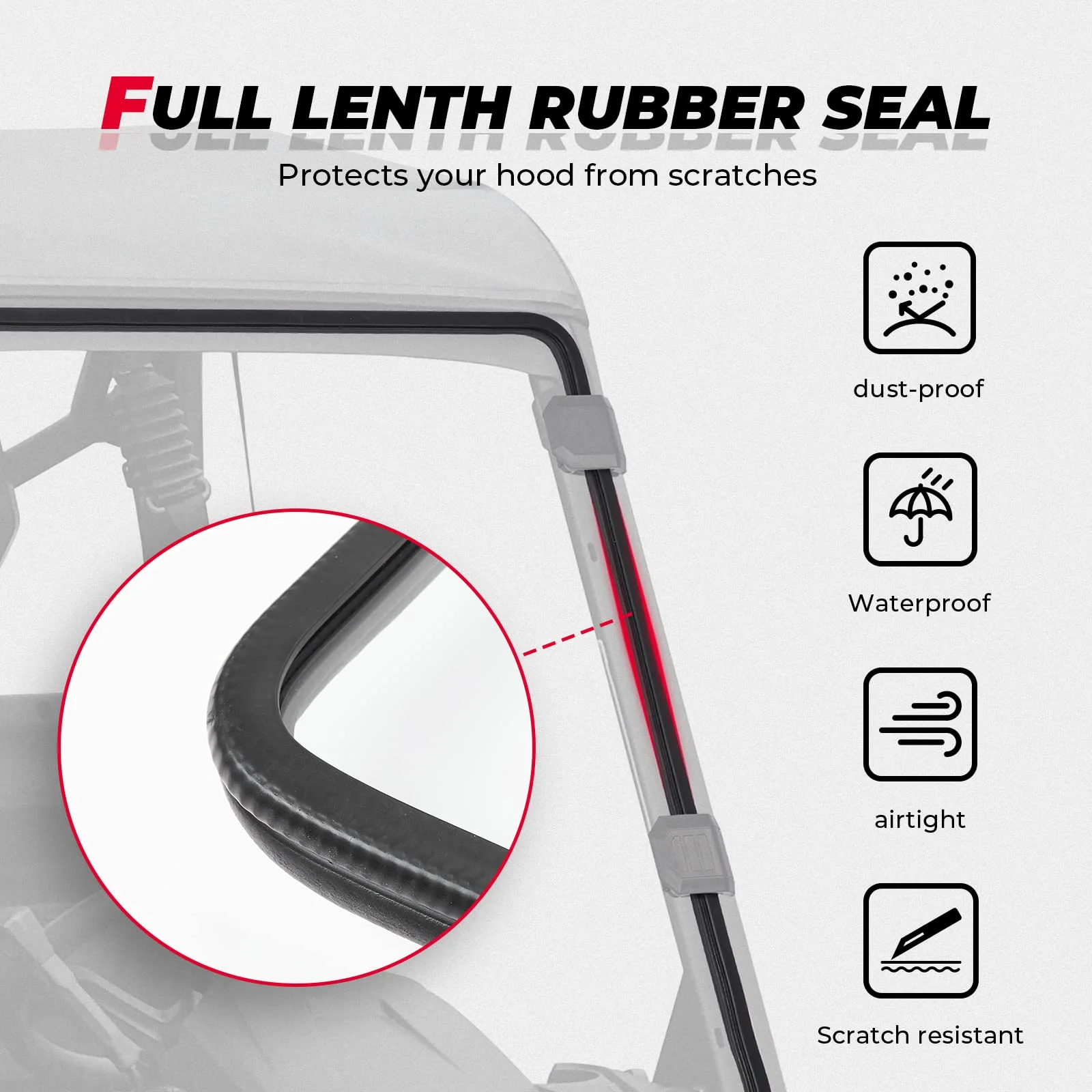 Front Vented Full Windshield & Soft Rear Windshield for Can Am Defender - Image 8