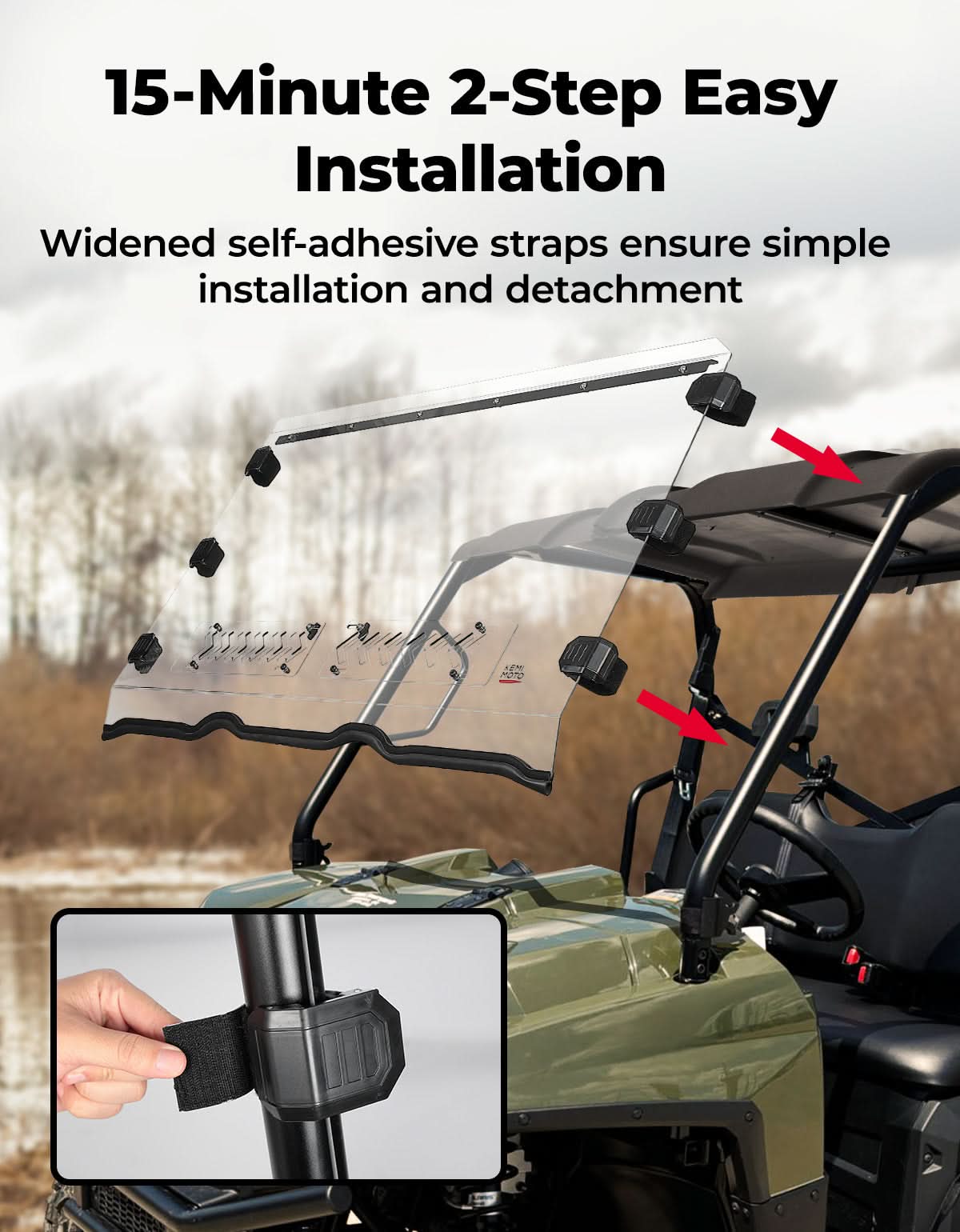 Front Vented Windshield for Polaris Ranger 800/XP 800/Crew (Not Fit Midsize) - Image 6
