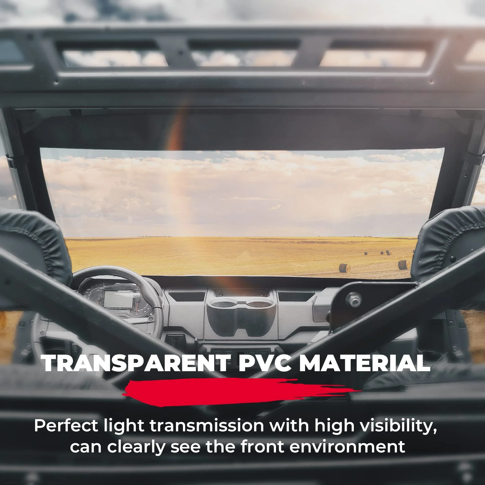 Soft Front Windshield, PVC Waterproof Panel for Ranger XP 1000 / Crew 2017-2024 - Image 2