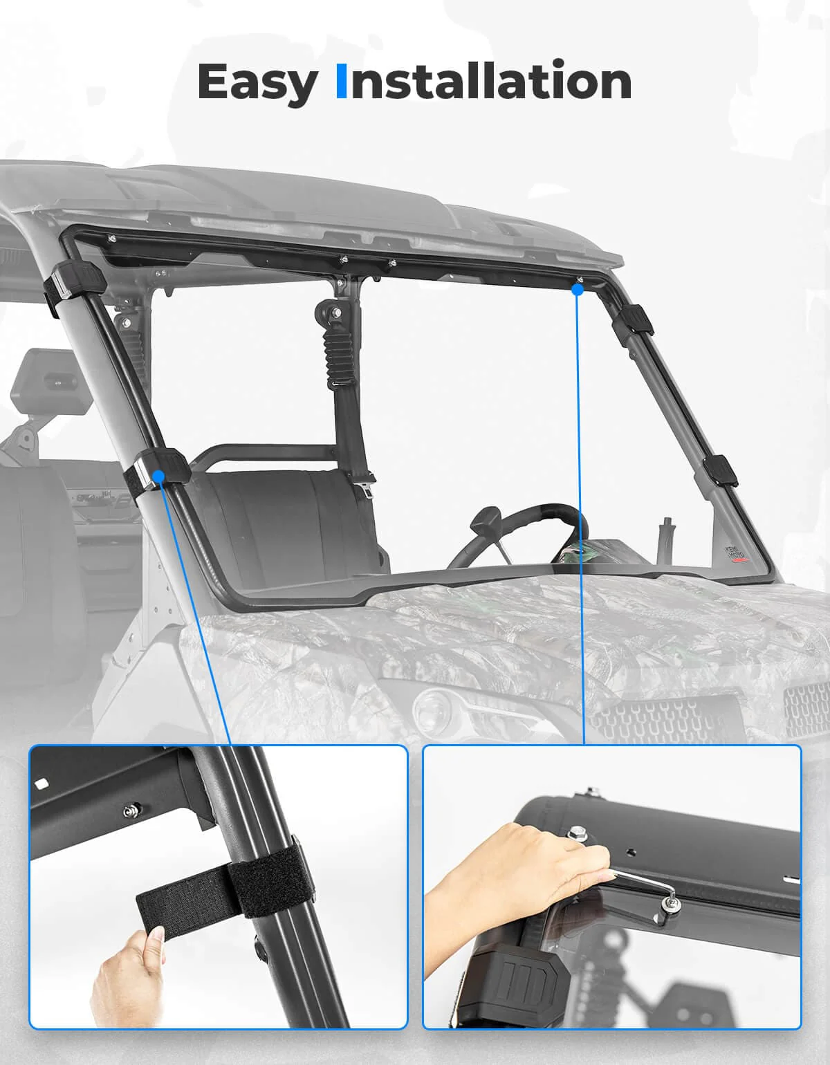 Clear Front Full Windshield for CFMOTO UFORCE 1000/1000XL - Image 6