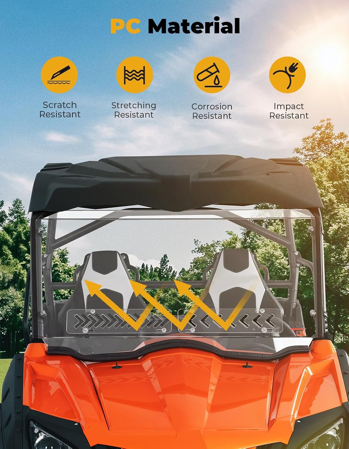 Front Windshield w/Sliding Window for CFMOTO ZForce 500 | 800 | 1000 - Image 2
