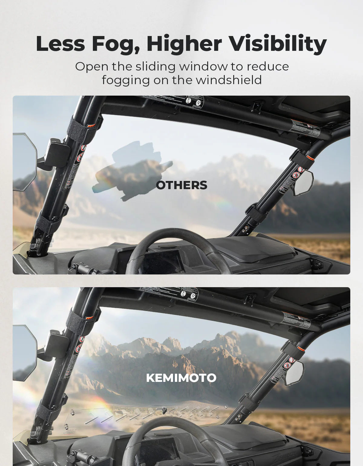 Adjustable Vented Front Windshield for 2023+ CFMOTO ZForce 950 Sport | 800 Trail - Image 5