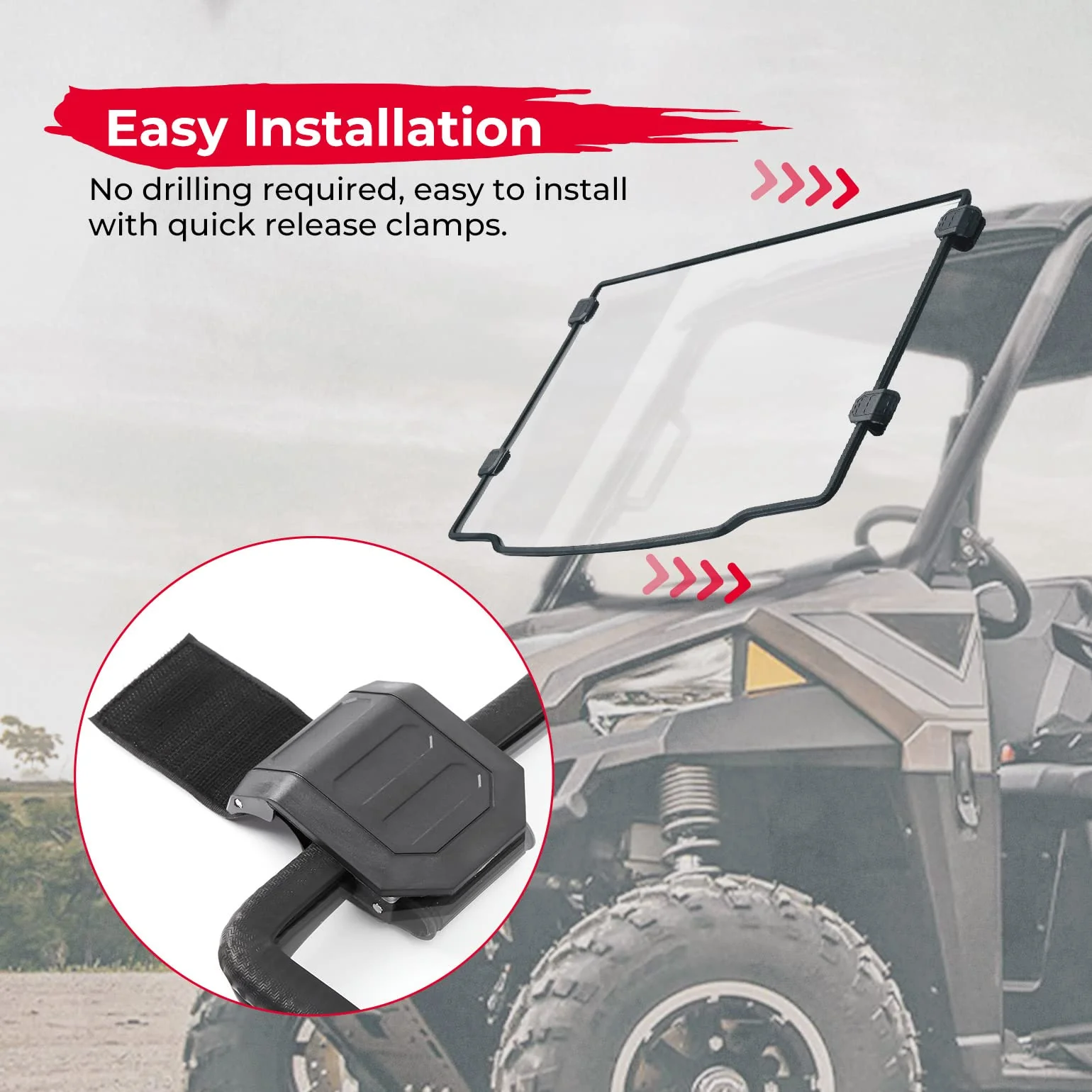 Front Full Windshield for Ranger Midsize 500 570 2015-2022 - Image 6