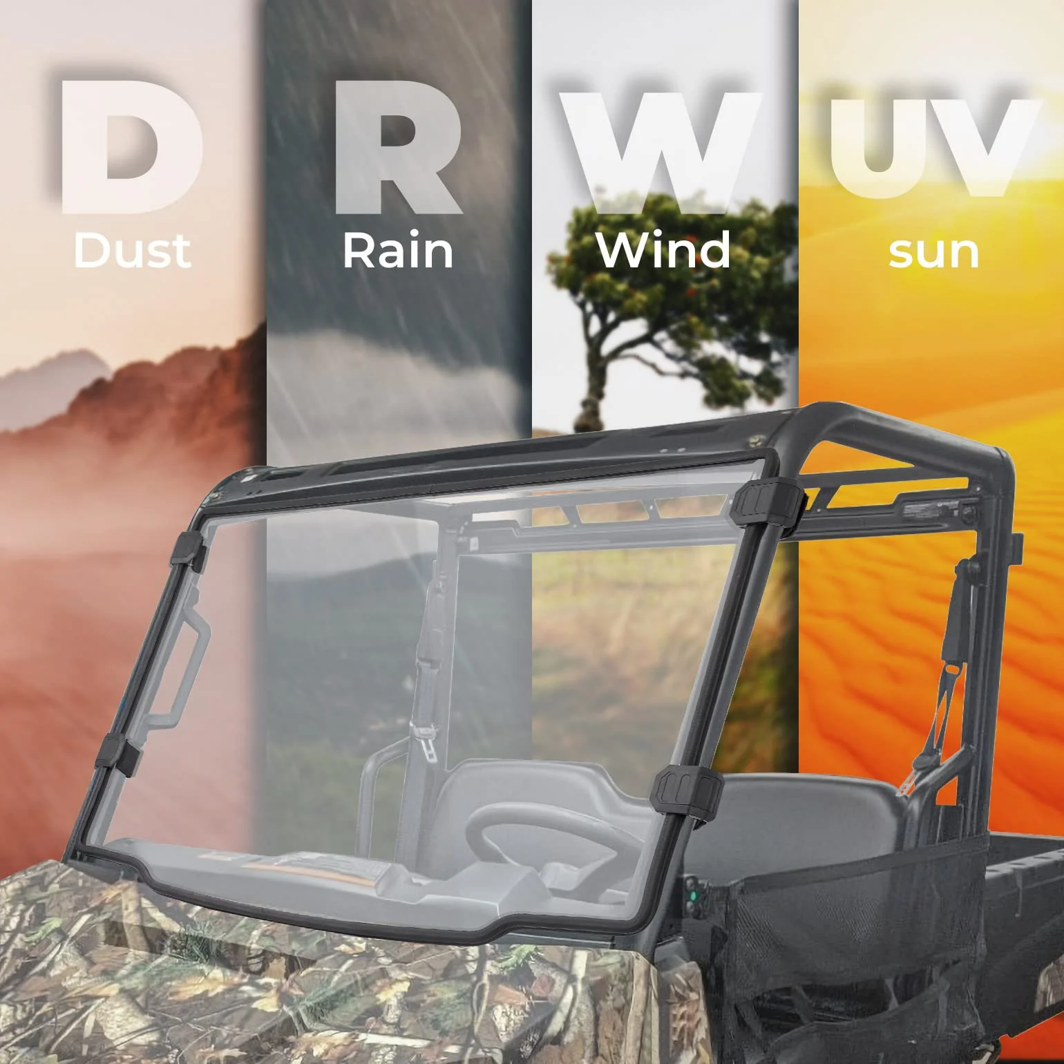 Front Full Windshield for Ranger Midsize 500 570 2015-2022 - Image 7