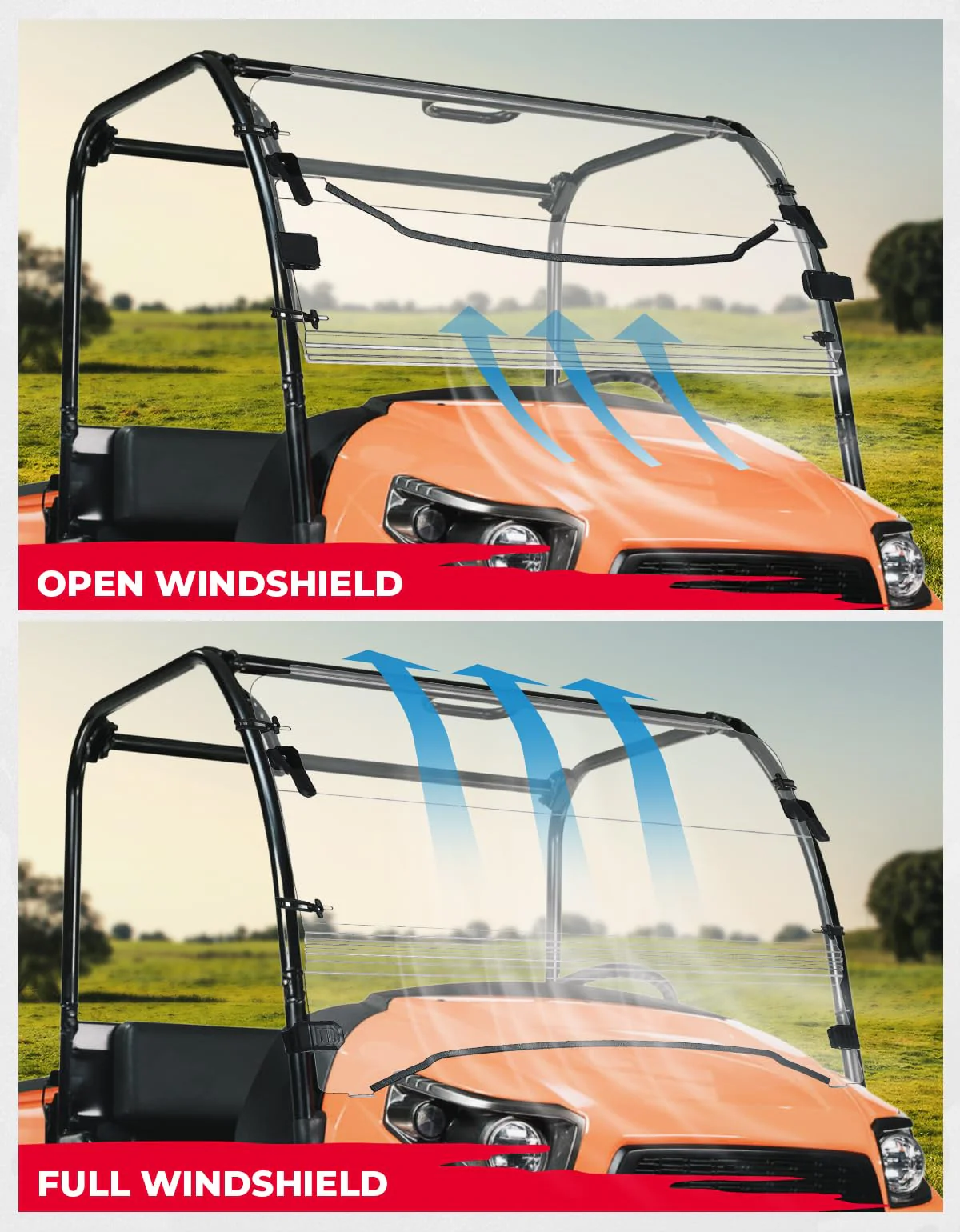 Front Windshield Scratch Resistant for Kubota RTV 400/500/520 - Image 3
