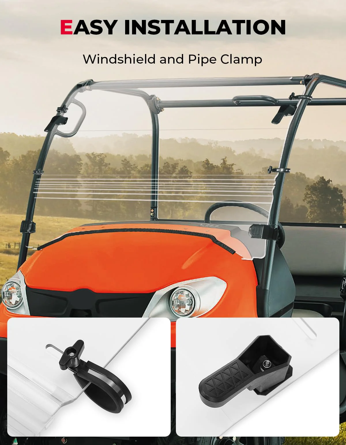 Front Windshield Scratch Resistant for Kubota RTV 400/500/520 - Image 5