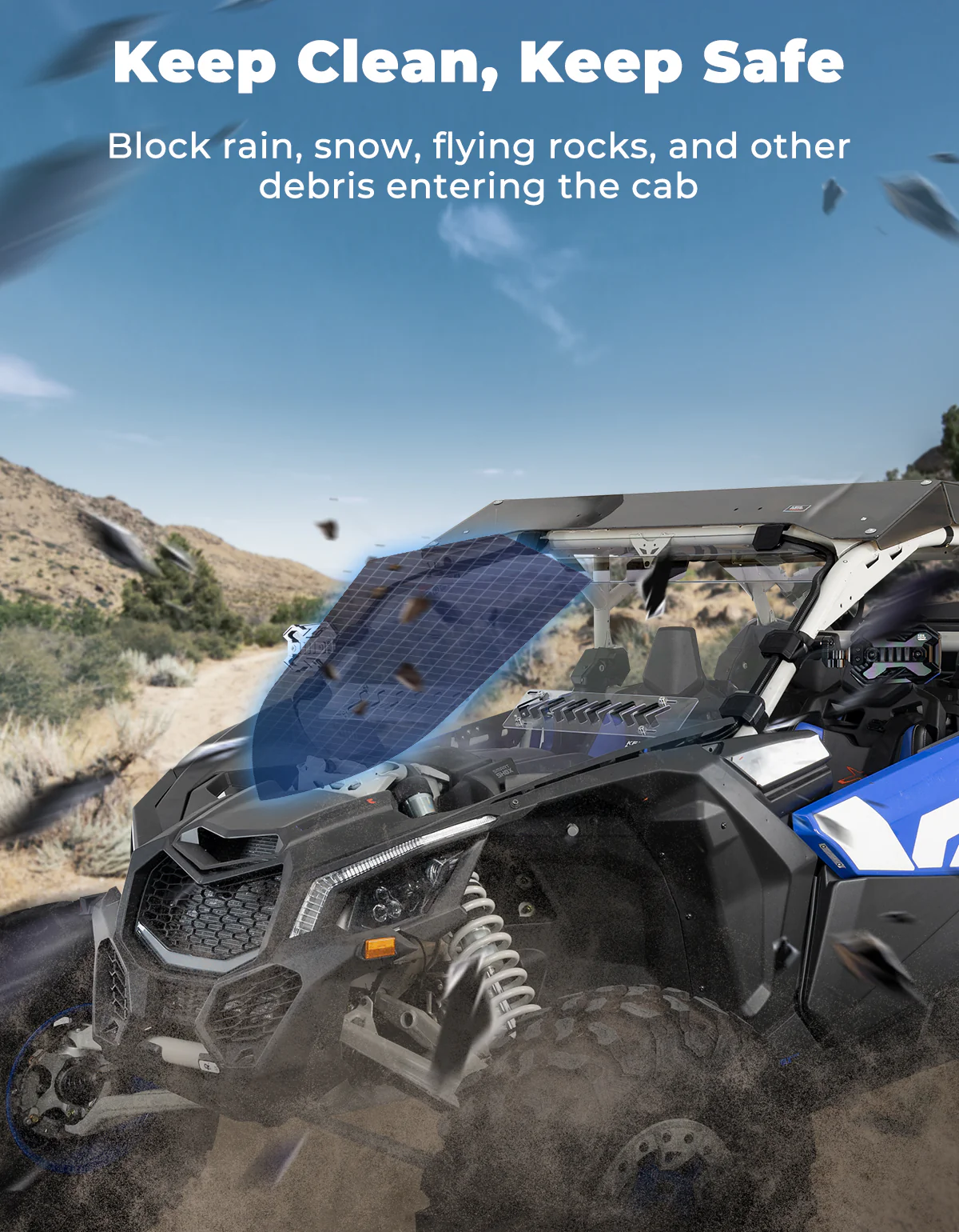 Front Windshield with Sliding Vents for Can-Am Maverick X3 / X3 MAX - Image 4