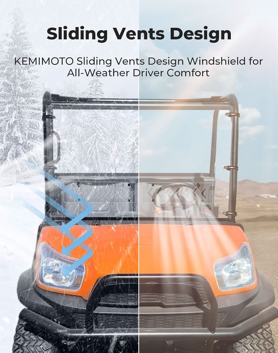 Front Windshield with Vent For Kubota RTV X900/ X1120 - Image 3