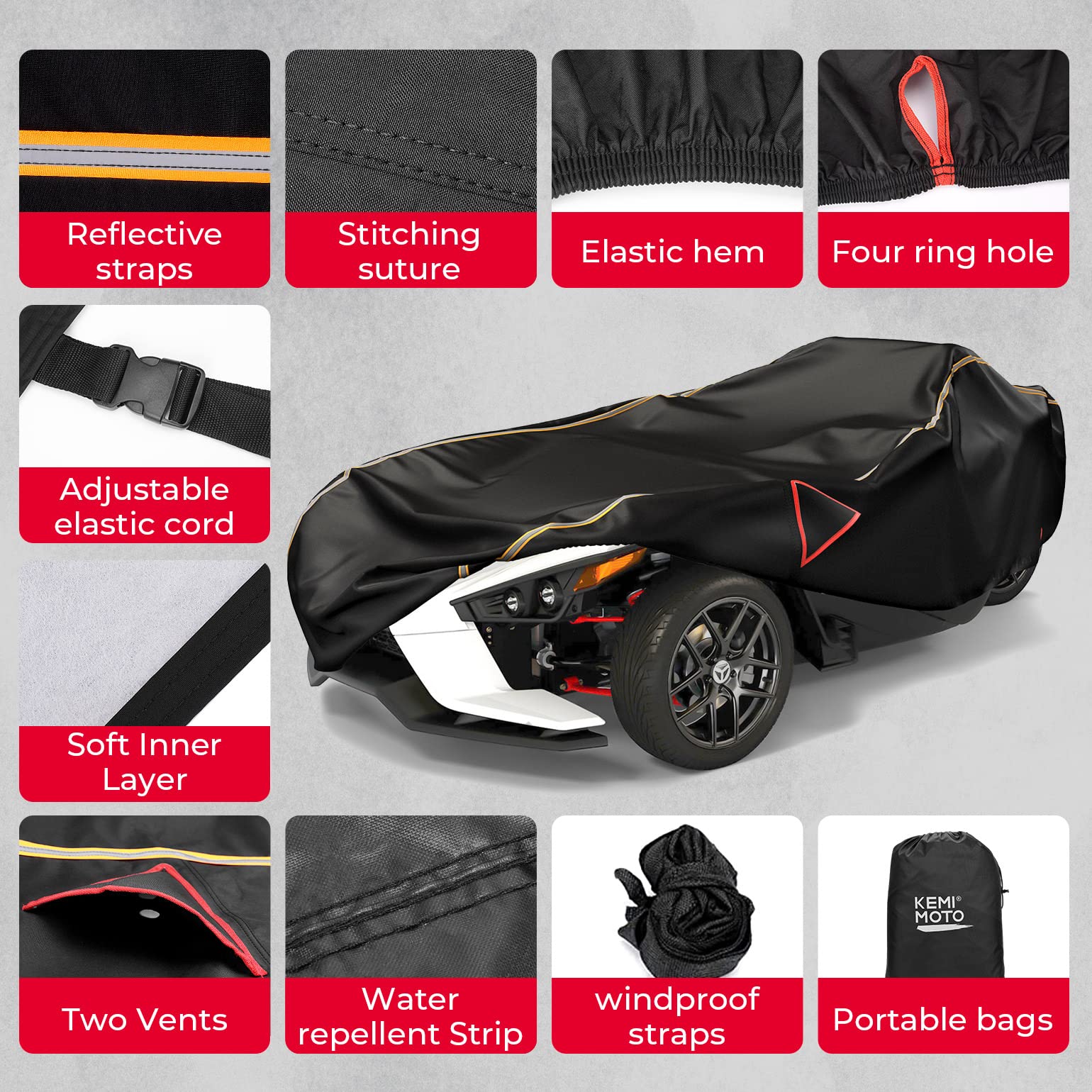Full Cover & Windshield Wind Deflector for Polaris Slingshot - Image 5