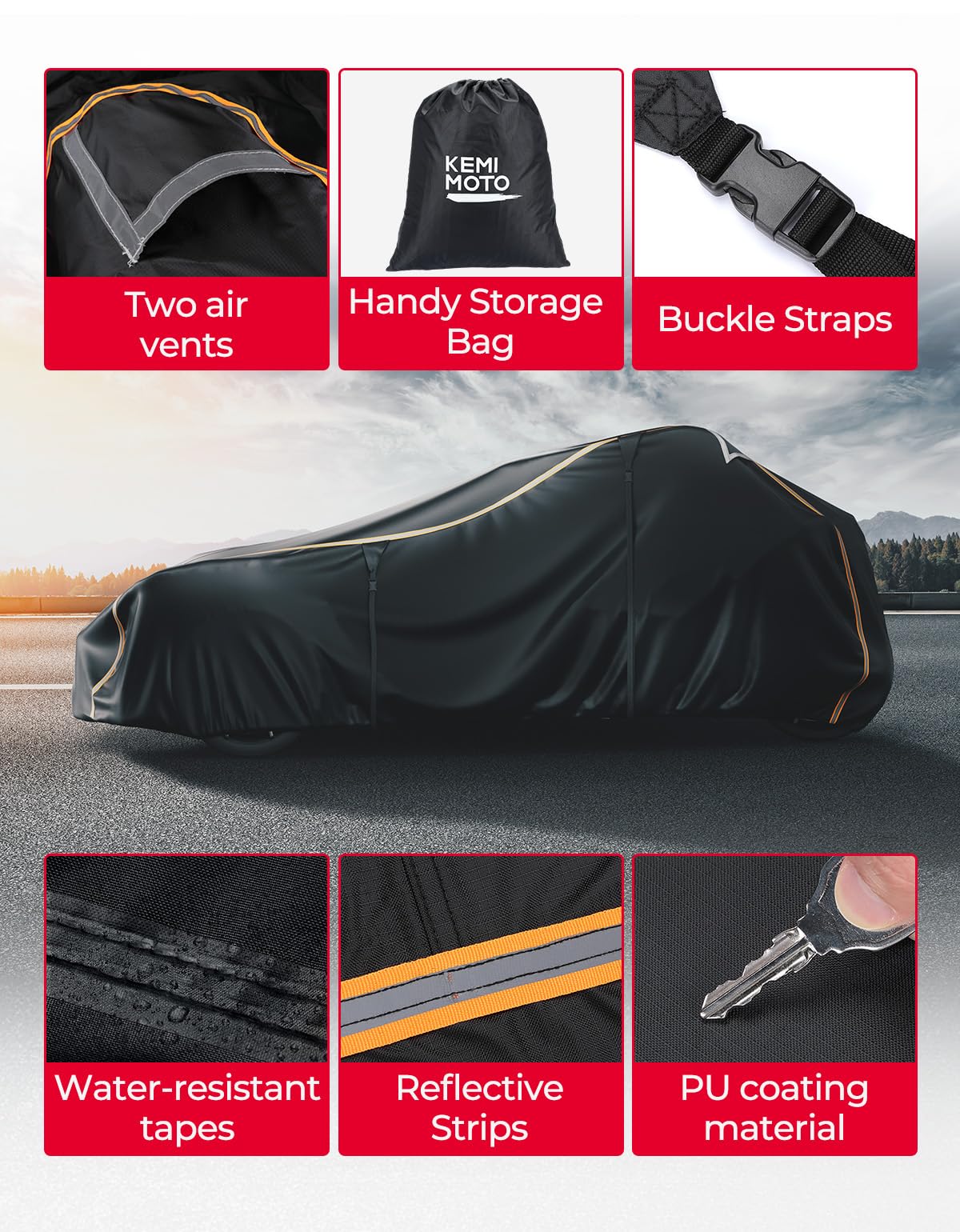 Full Cover with Reflective Strips for Polaris Slingshot 2015-2025 - Image 5