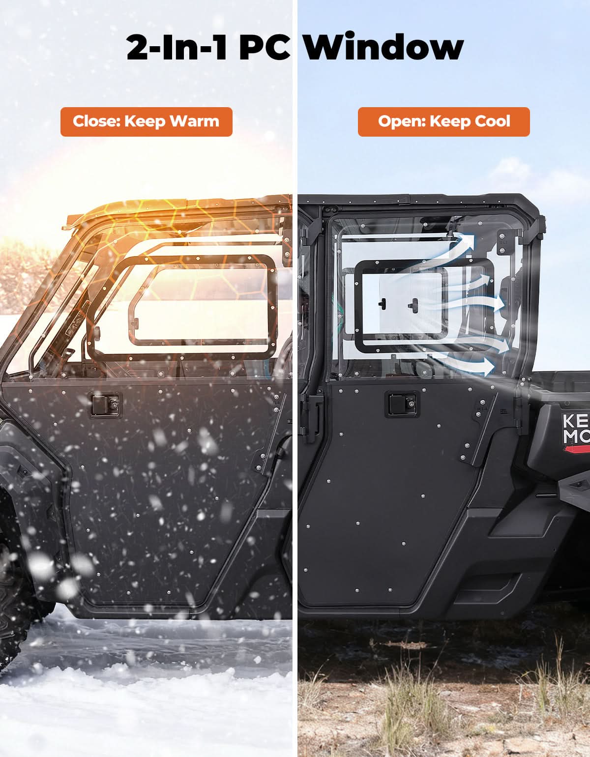 2-in-1 Door Combo for Can-Am Defender MAX & HD - Image 3