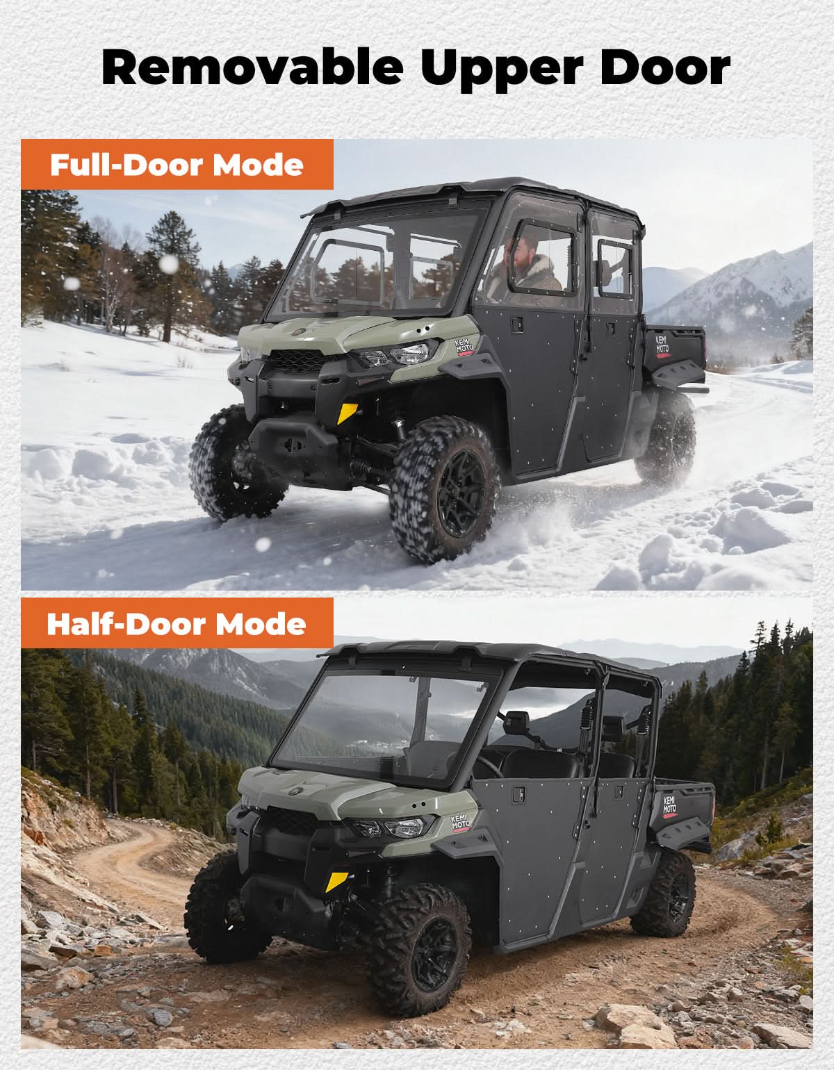 2-in-1 Door Combo for Can-Am Defender MAX & HD - Image 4
