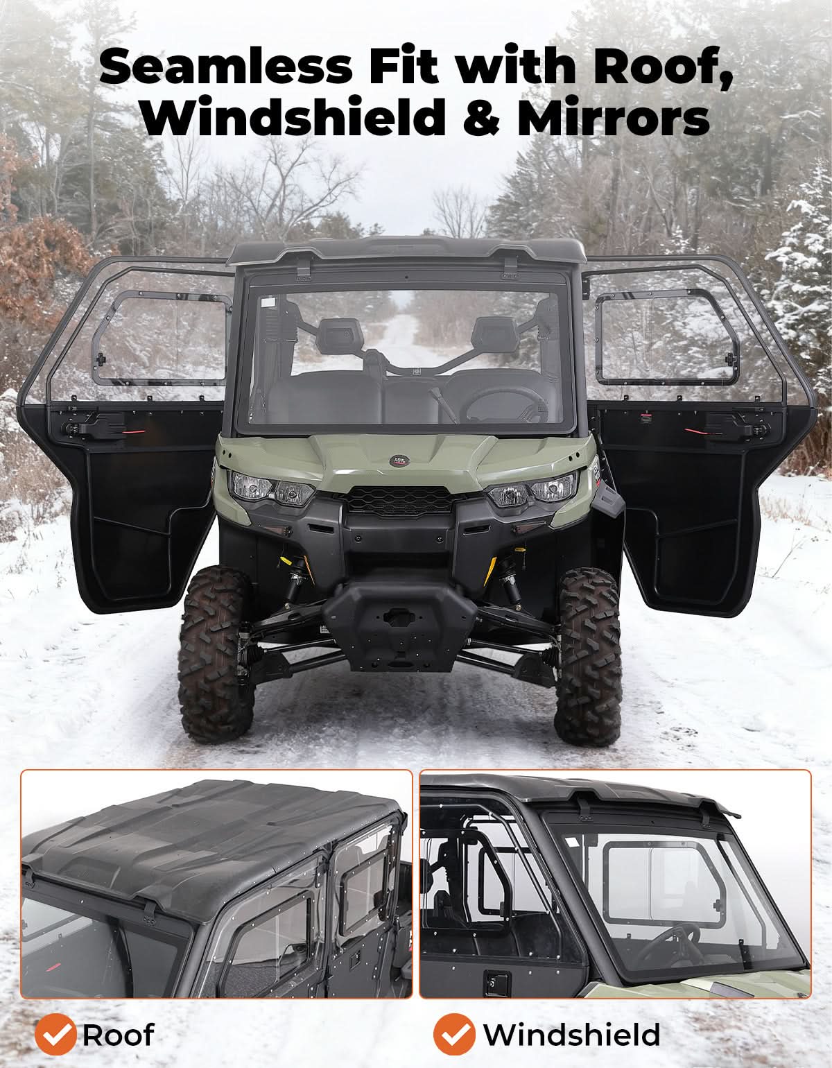 2-in-1 Door Combo for Can-Am Defender MAX & HD - Image 5