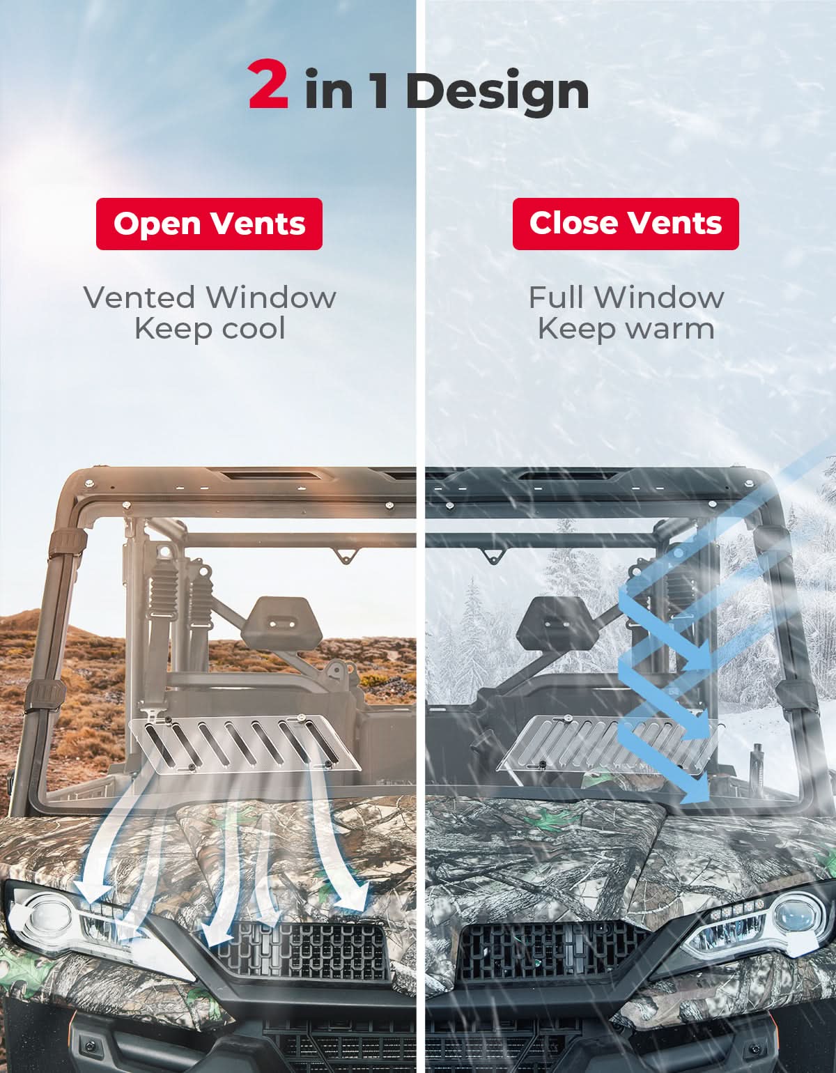 Full Doors with Sliding Window & Front Windshield For CFMOTO UFORCE 1000 XL - Image 11