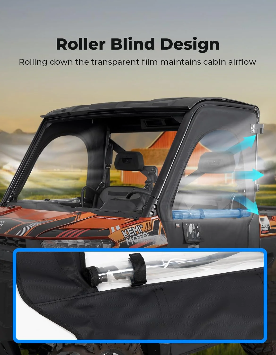 Full Doors with Steel Frame for Polaris Ranger 1000/ XP 1000 2018-2026 - Image 4