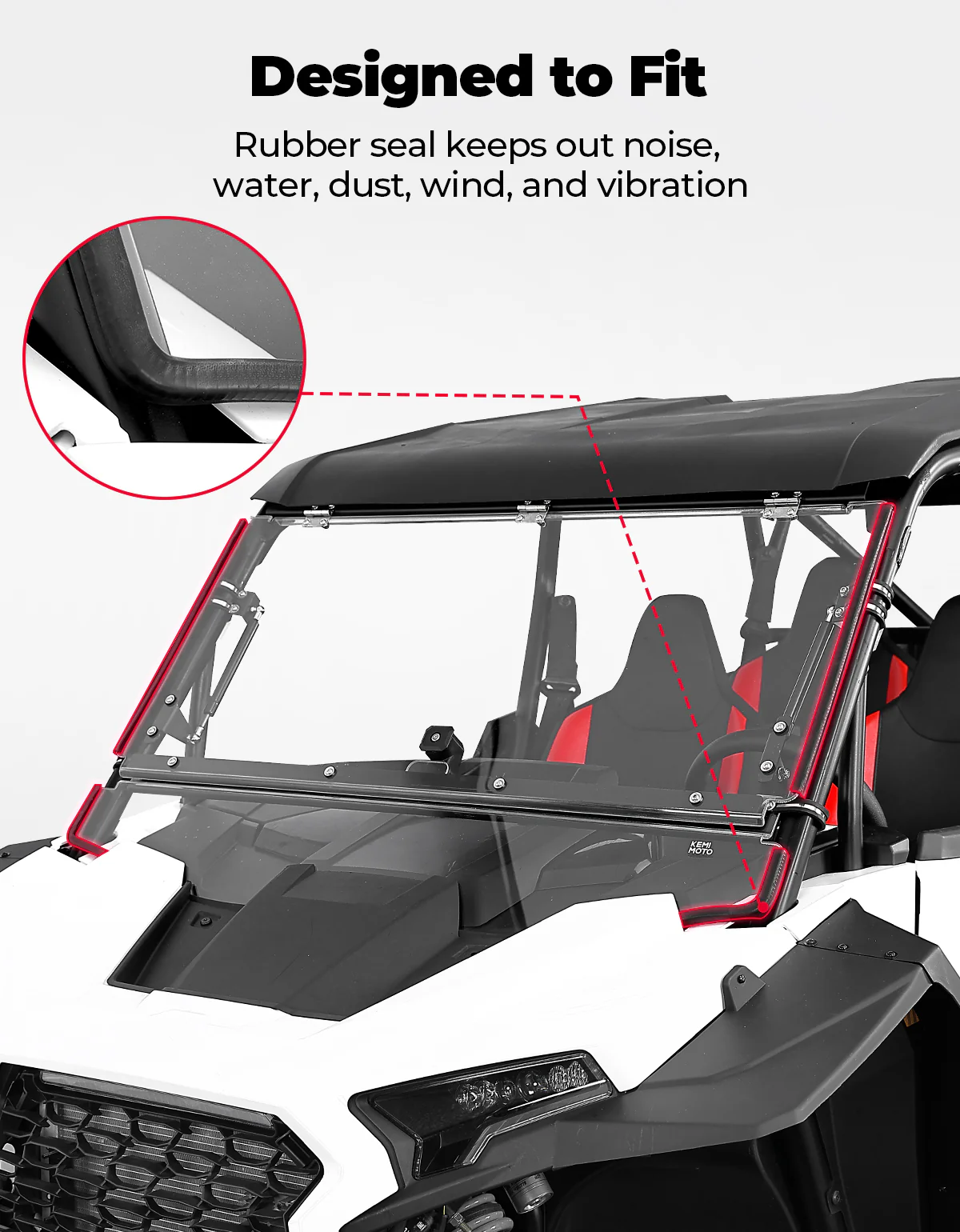 Full Flip Split Windshield Window for Polaris RZR XP 1000 / XP 4 1000 2024-2026 - Image 4
