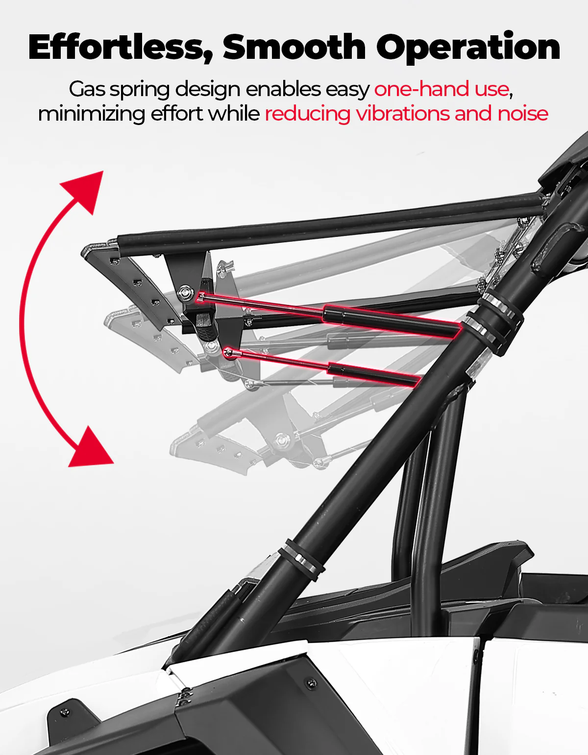 Full Flip Split Windshield Window for Polaris RZR XP 1000 / XP 4 1000 2024-2026 - Image 6