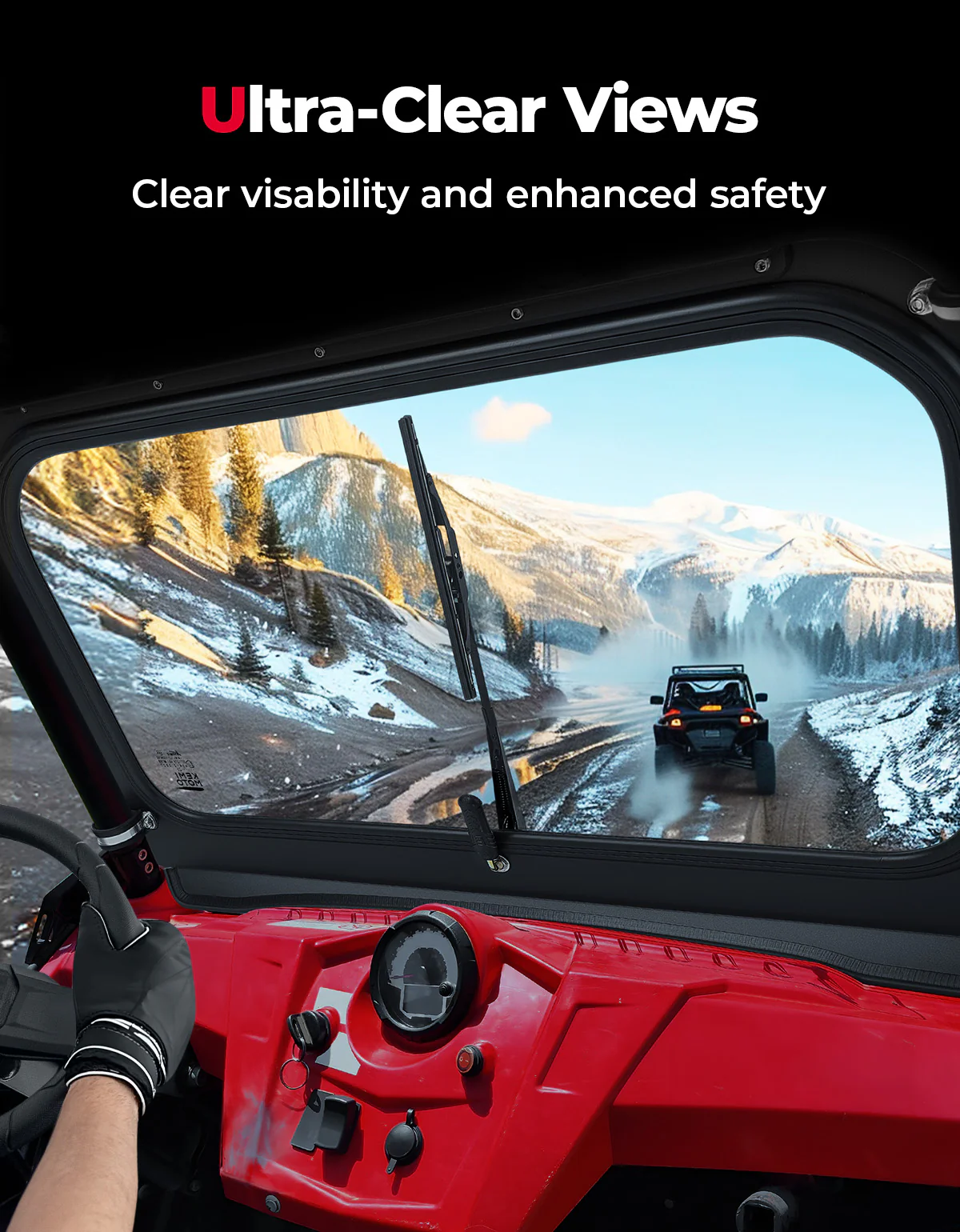 Full Front Windshield with Manual Wiper for Polaris RZR 570/800/XP 900 (2008-2014) - Image 6
