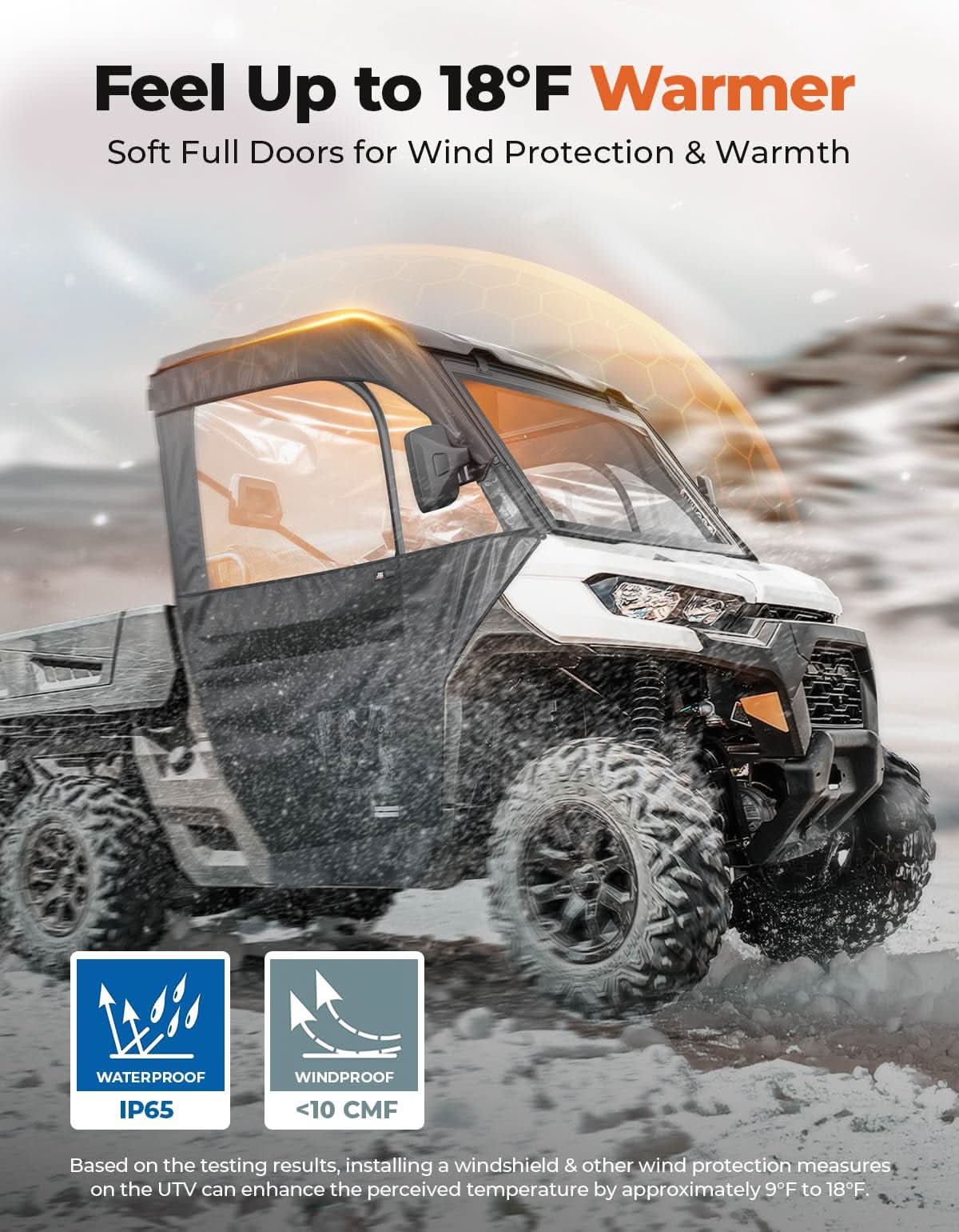 Full Soft Doors with Mirror Slots for Can-Am Defender HD5/7/8/9/10 - Image 6