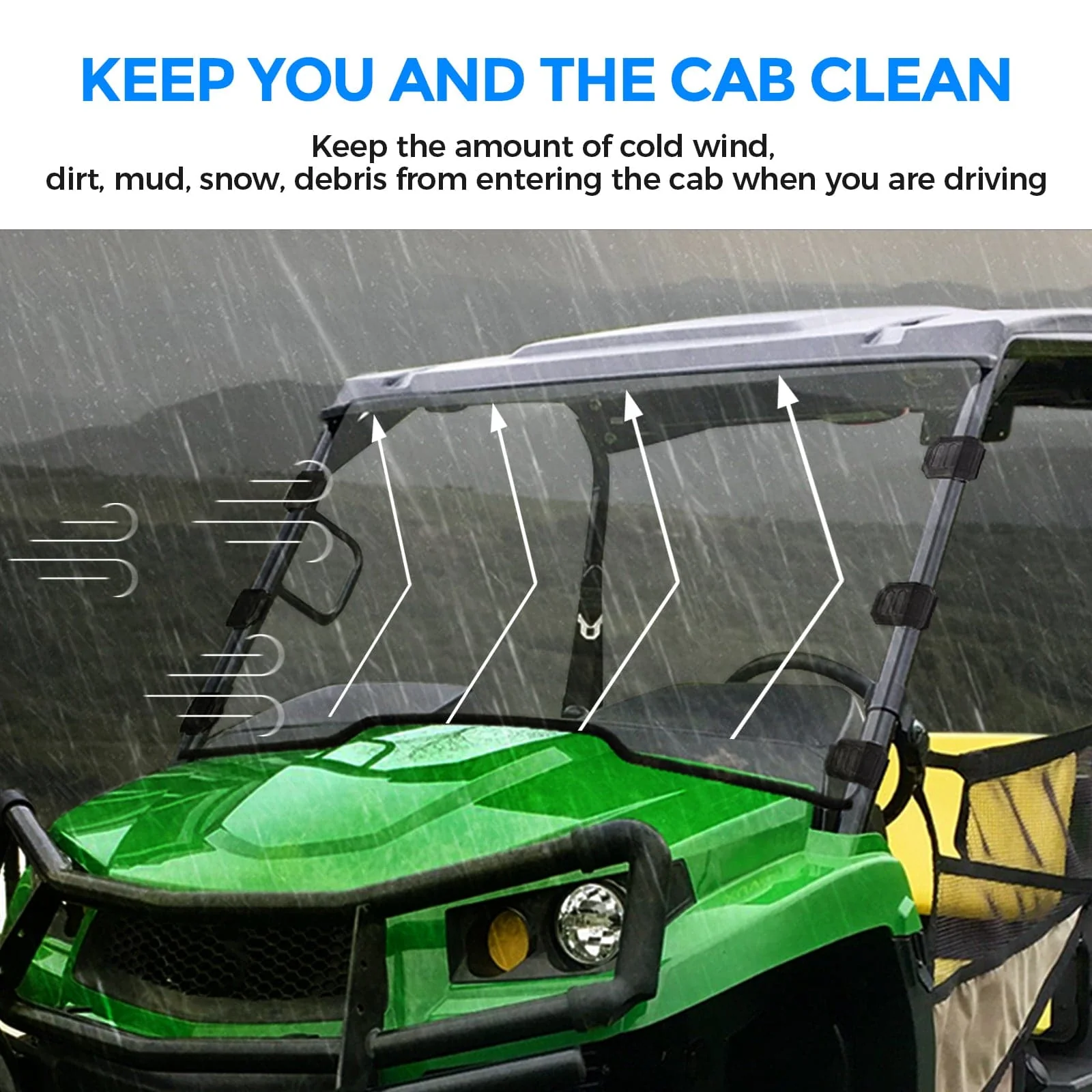 Front Full Windshield for John Deere Gator XUV - Image 7