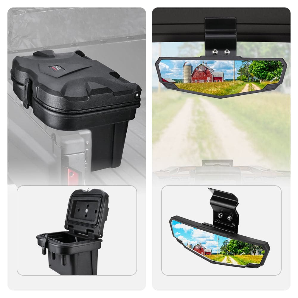 Cargo Storage Device Tool Box & Rear View Mirror for Polaris Ranger General - Image 8