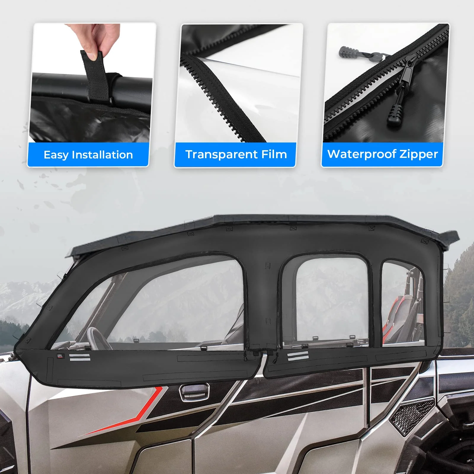 Soft Cab Enclosure Upper Doors for General XP 4 1000 - Image 6