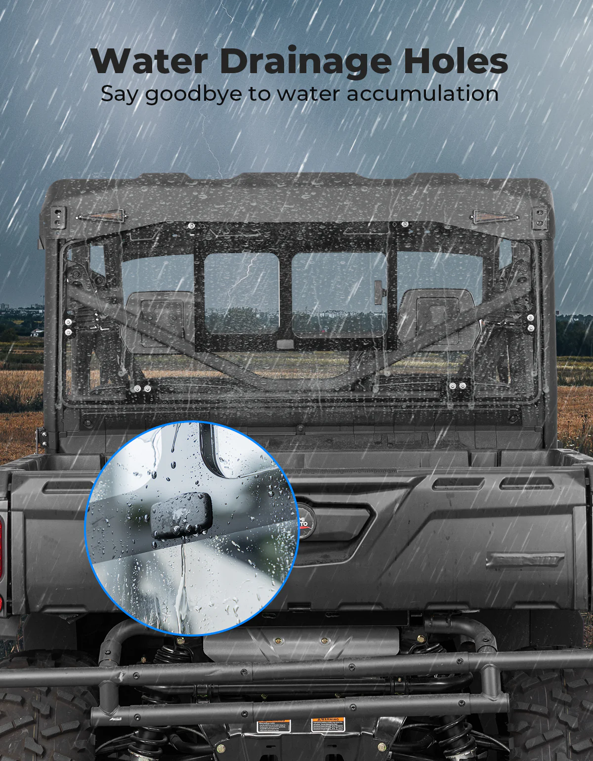 Glass Rear Windshield with Sliding Window for Can-Am Defender & Defender Max HD5/HD8/HD10 (2016–2026) – 5MM DOT Laminated Safety Glass, Scratch-Resistant - Image 4