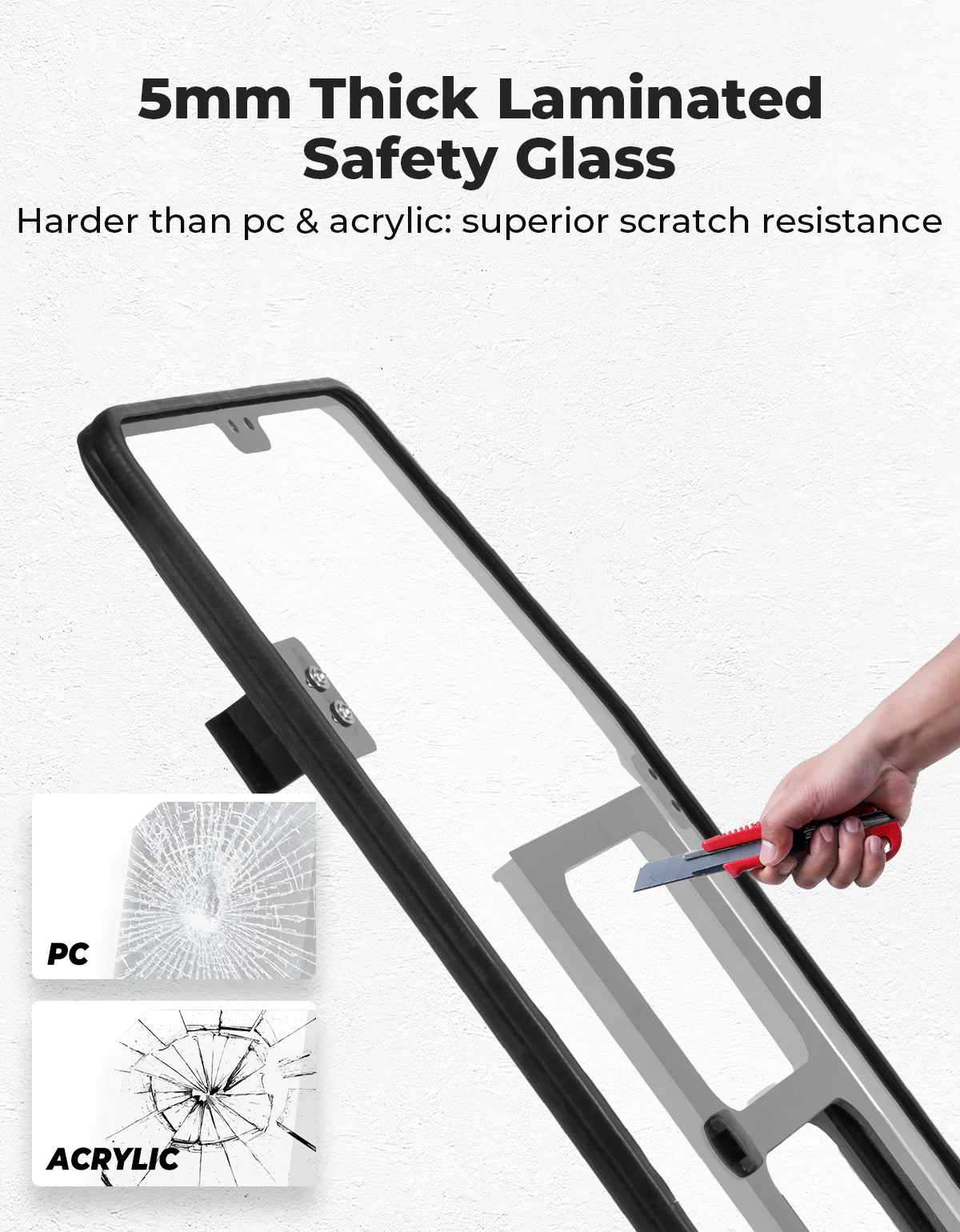 Glass Rear Windshield with Sliding Window for Can-Am Defender & Defender Max HD5/HD8/HD10 (2016–2026) – 5MM DOT Laminated Safety Glass, Scratch-Resistant - Image 5