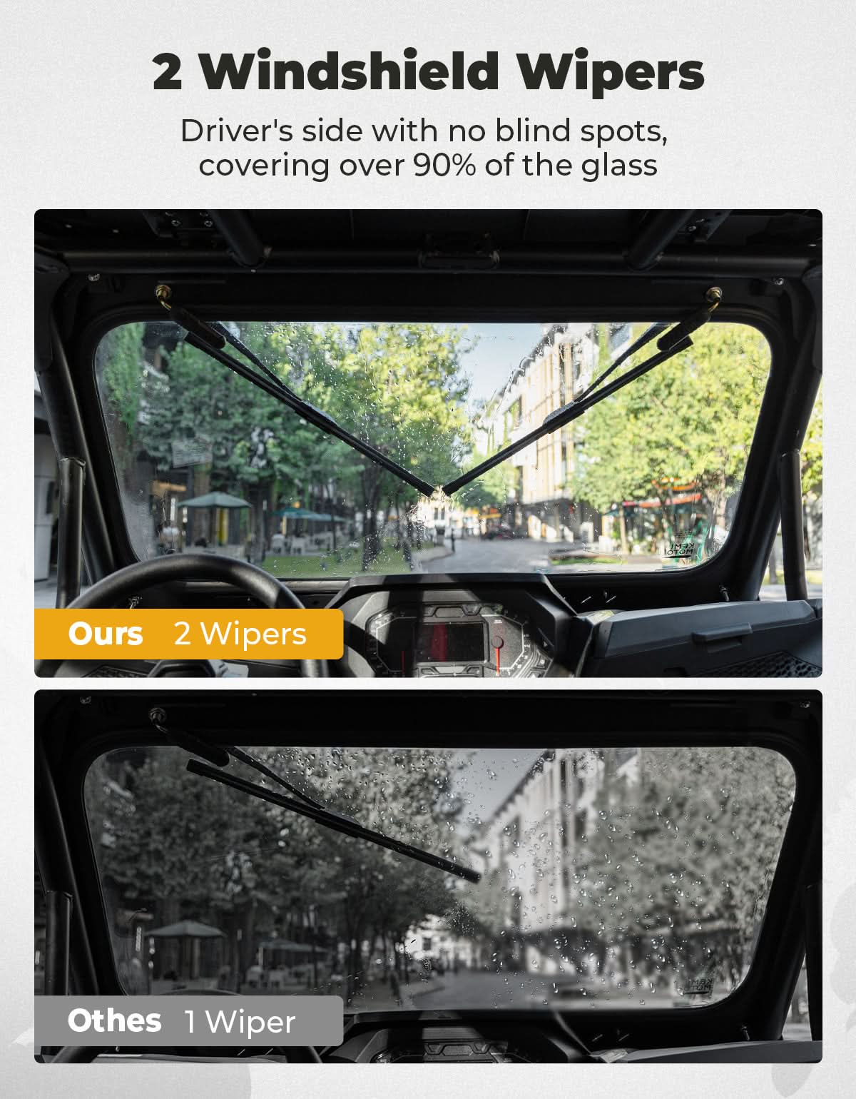 Glass Windshield with 2 Manual Wipers for 2024-2025 Polaris RZR XP 1000 / 4 - Image 2