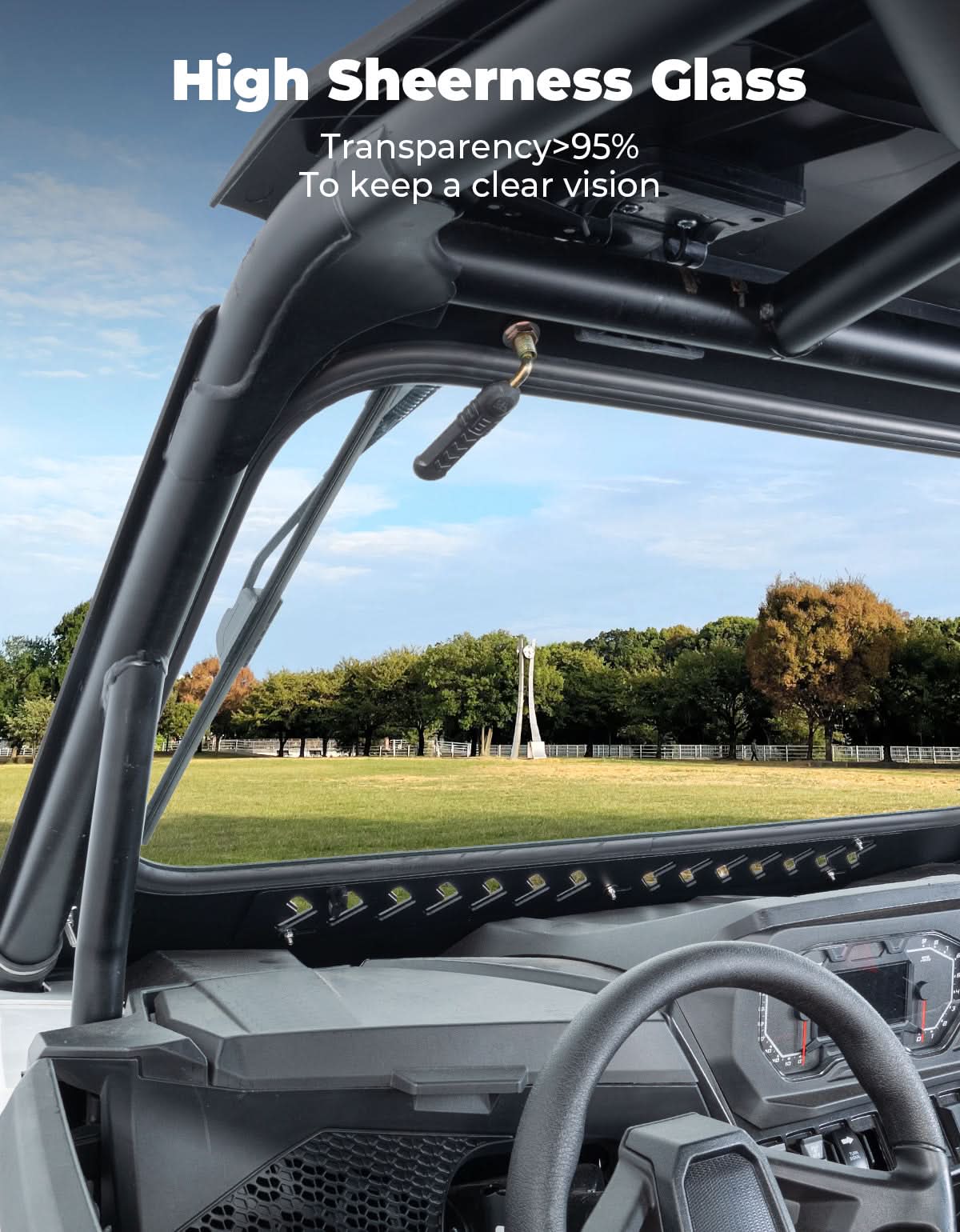 Glass Windshield with 2 Manual Wipers for 2024-2025 Polaris RZR XP 1000 / 4 - Image 3