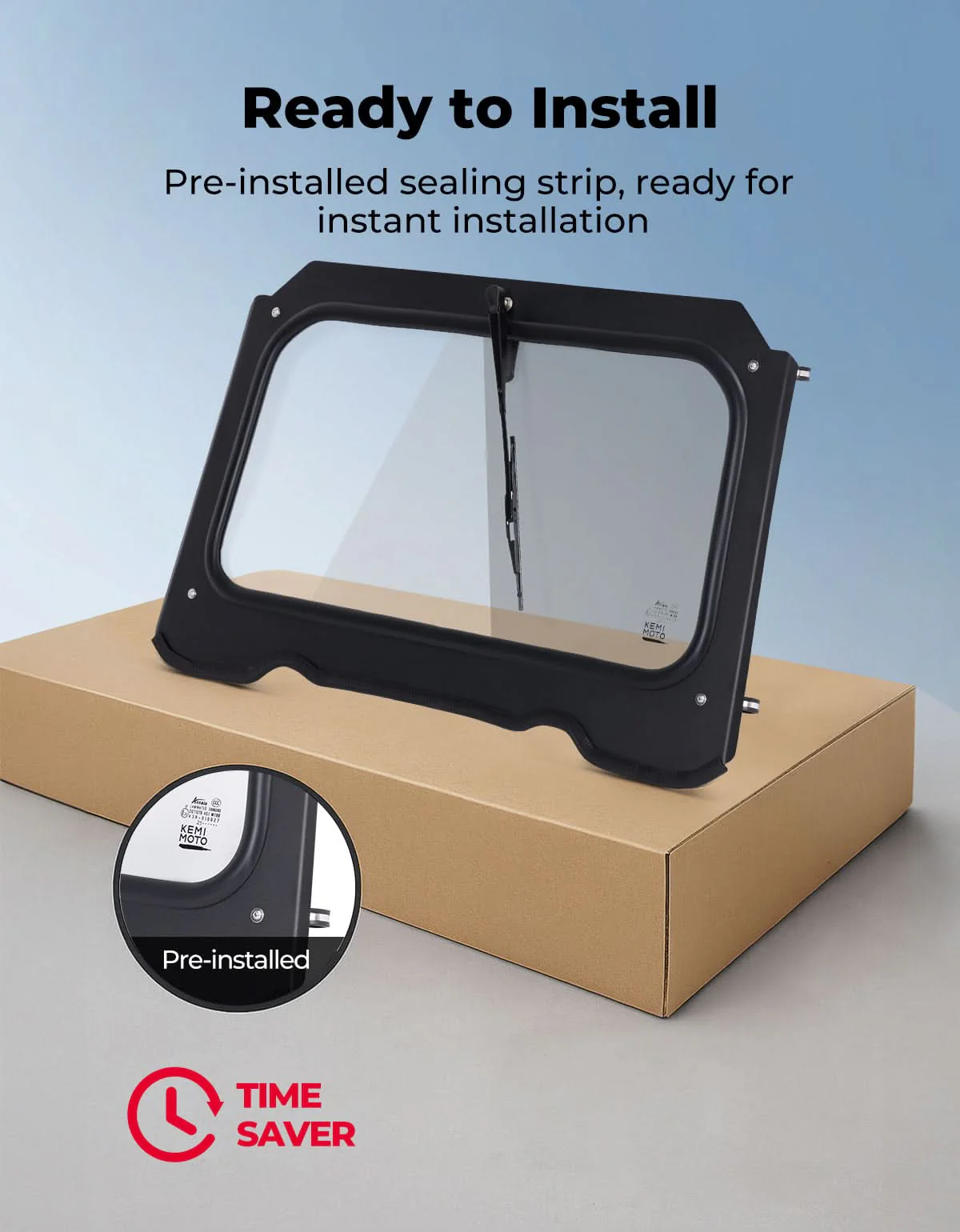 Glass Windshield with Manual Wiper for 2014-2018 Polaris RZR XP 1000 - Image 5