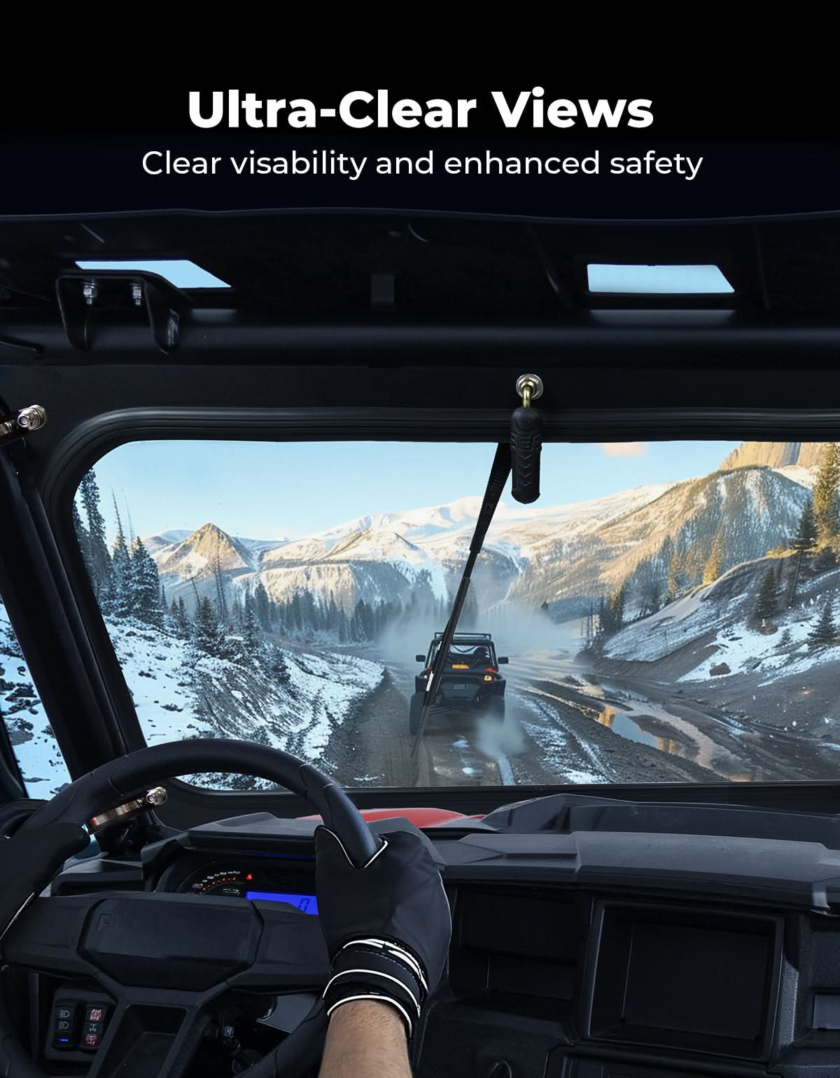 Glass Windshield with Manual Wiper for 2014-2018 Polaris RZR XP 1000 - Image 6