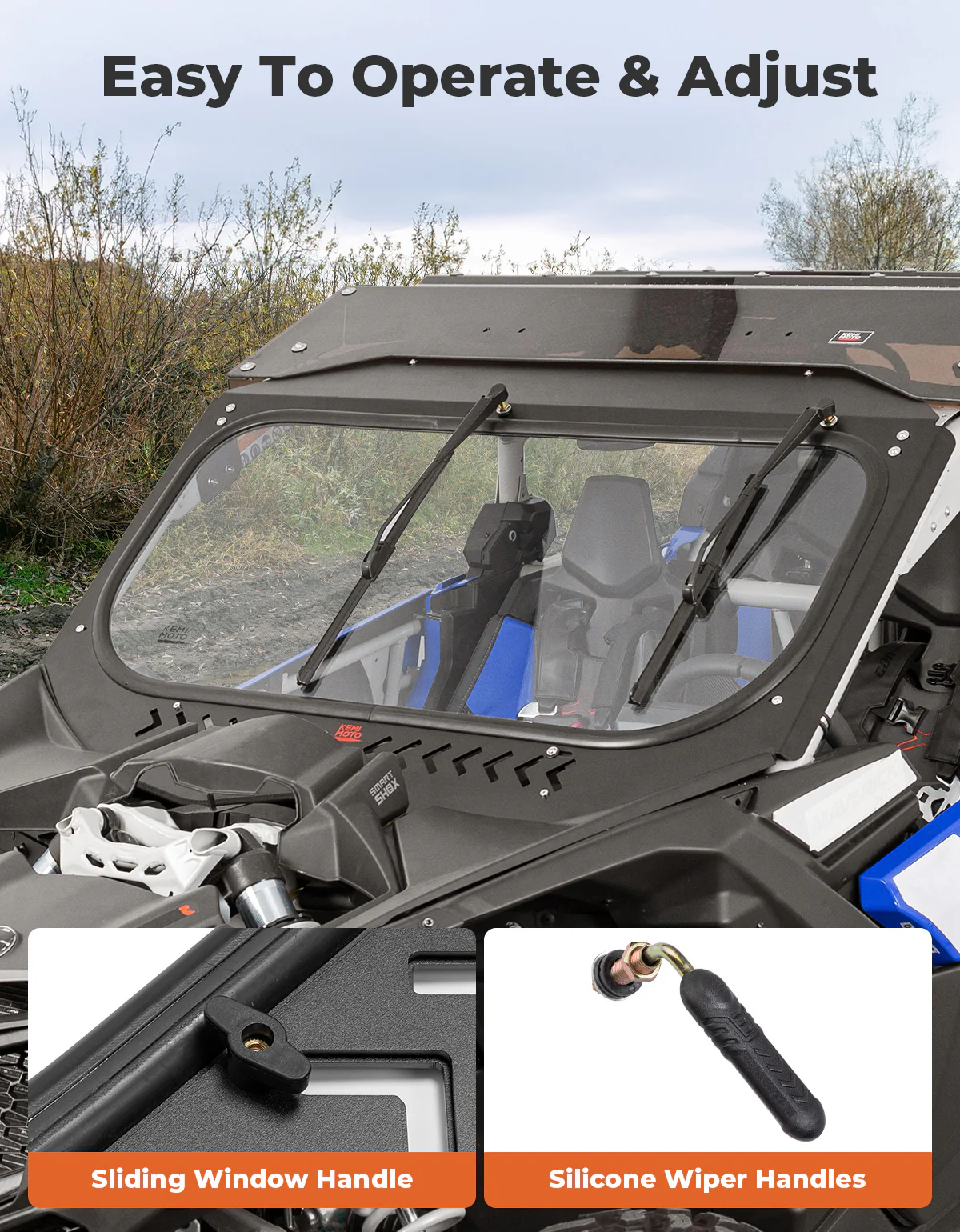 Glass Windshield with Sliding Vents for Can-Am Maverick X3 / X3 MAX - Image 7