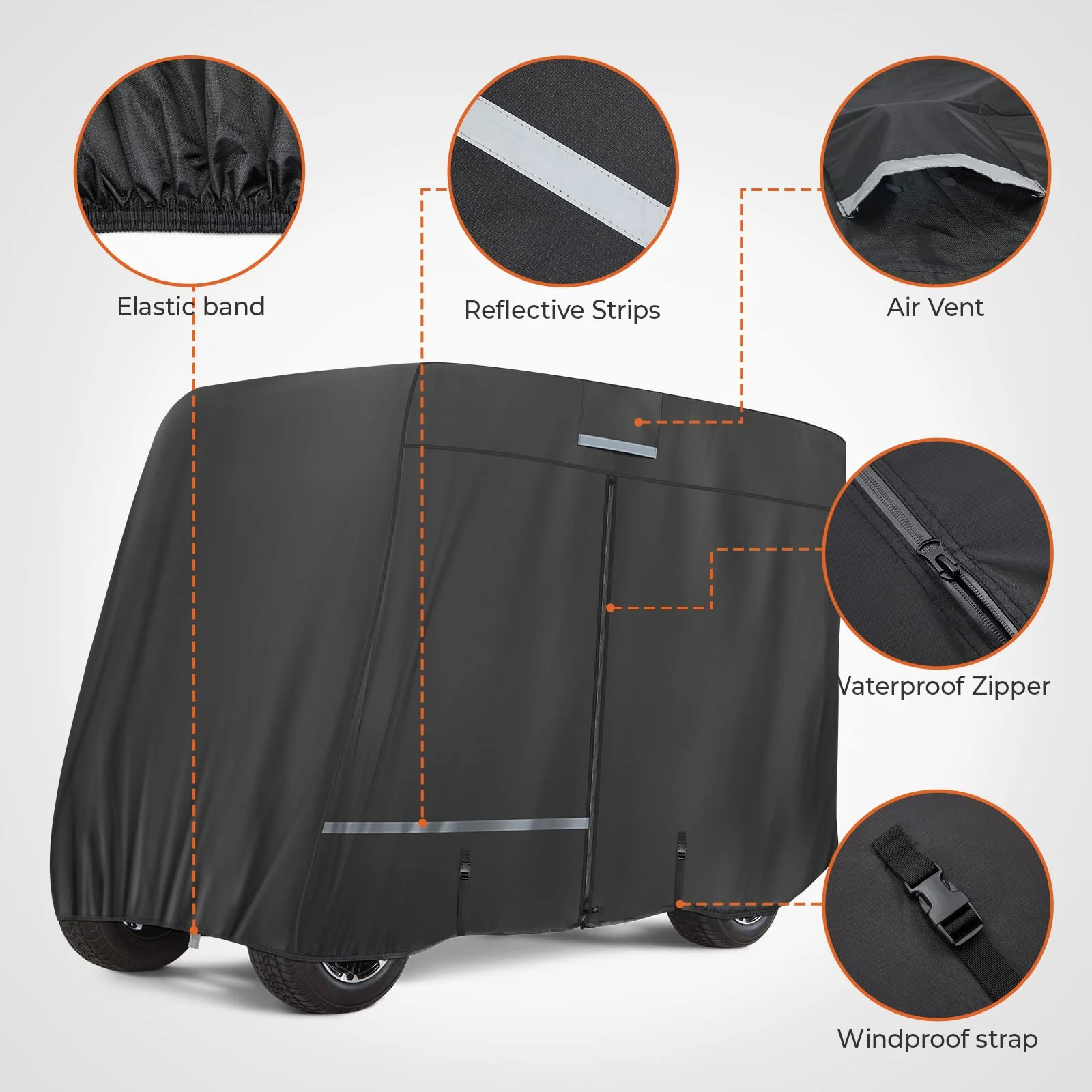 Golf Cart Cover 2 Passenger/ 4 Passenger for EZGO/ Club Car/ Drive/ ICON - Image 5
