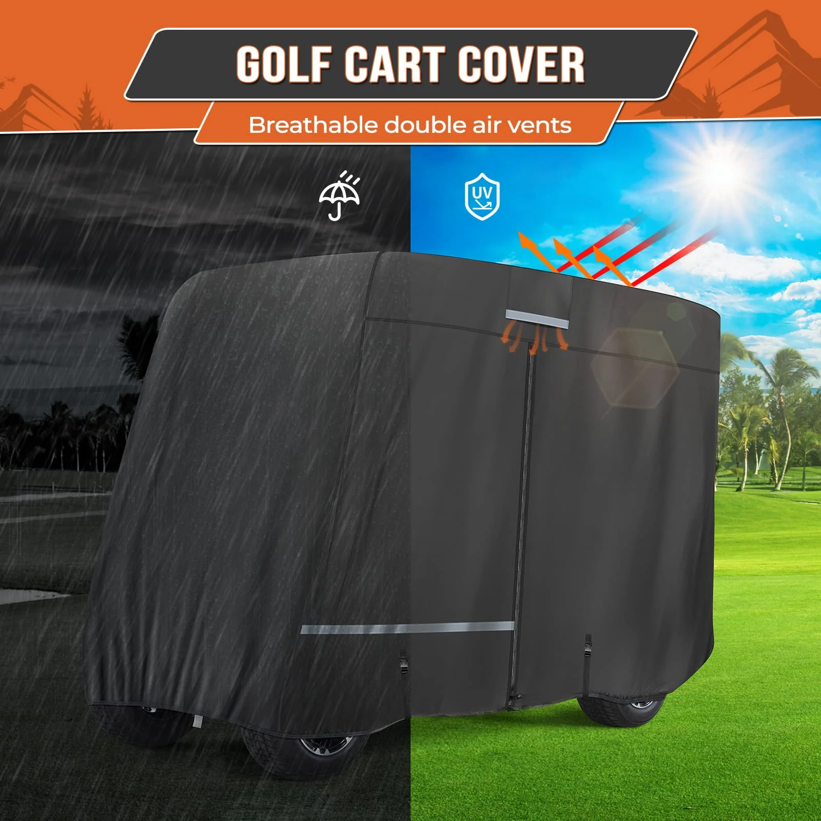 Golf Cart Cover 2 Passenger/ 4 Passenger for EZGO/ Club Car/ Drive/ ICON - Image 6
