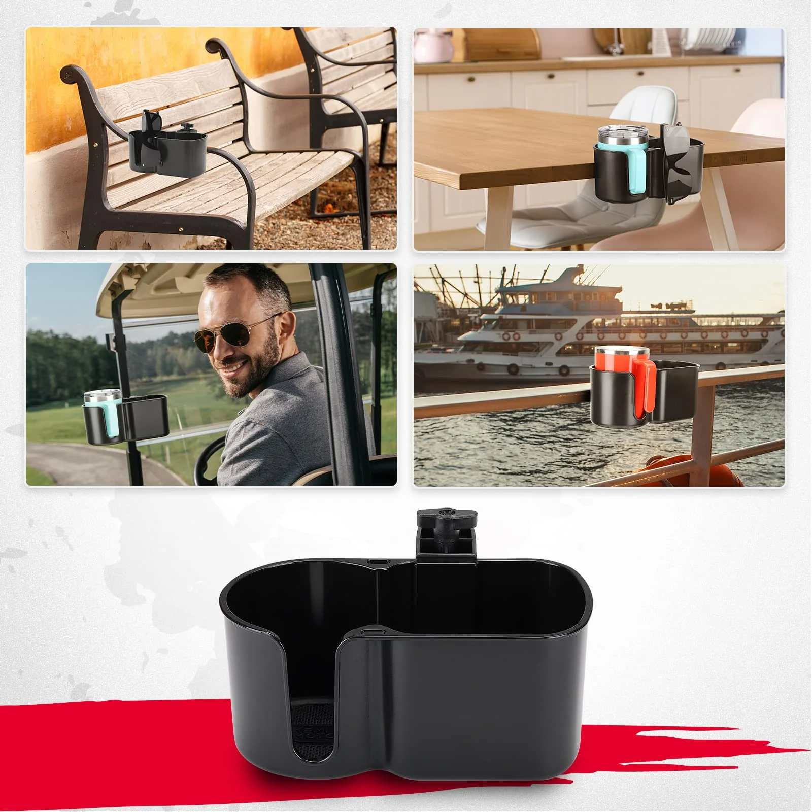 Desk Cup Holder, Table Organizer for Office, Lawn Chair, Golf Cart, Pontoon Boat - Image 8