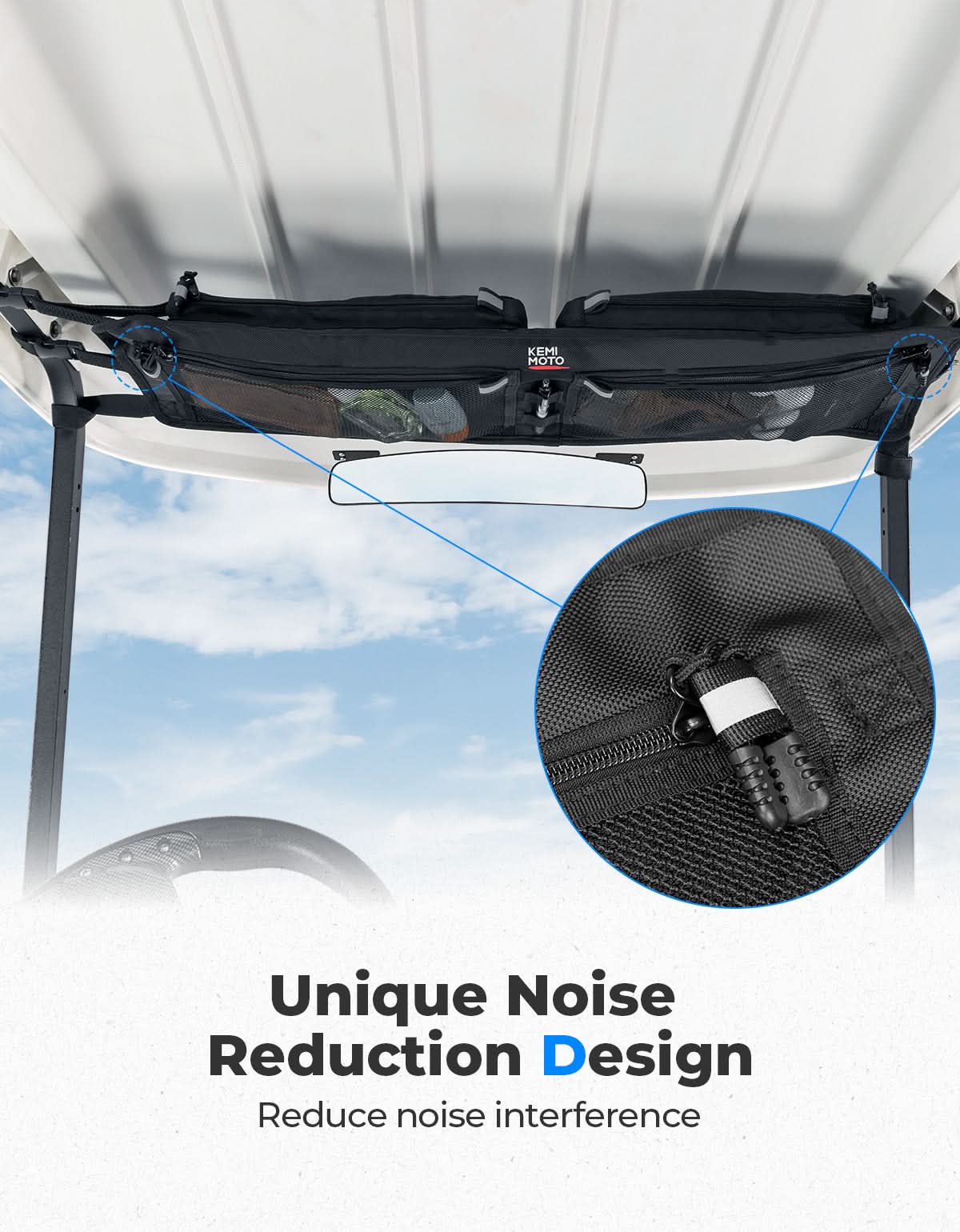 Golf Cart Overhead Storage Bag for Club Car Precedent Tempo - Image 4