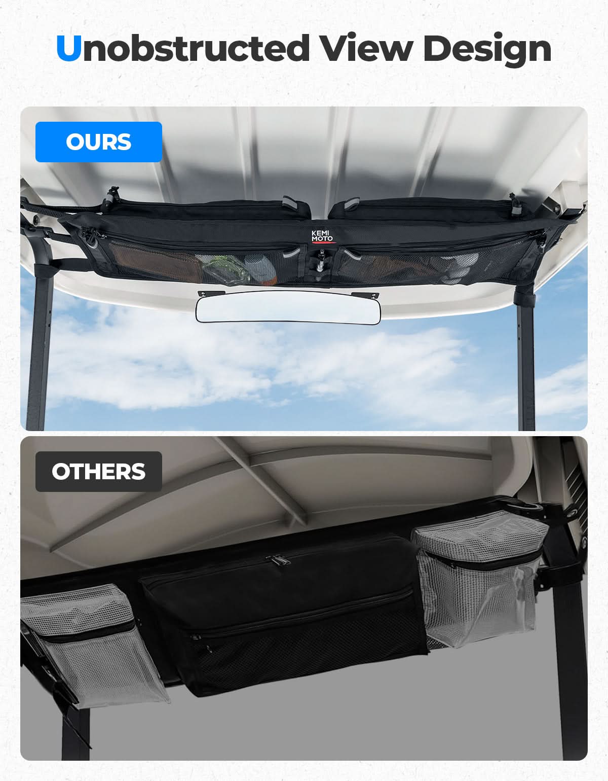 Golf Cart Overhead Storage Bag for Club Car Precedent Tempo - Image 6