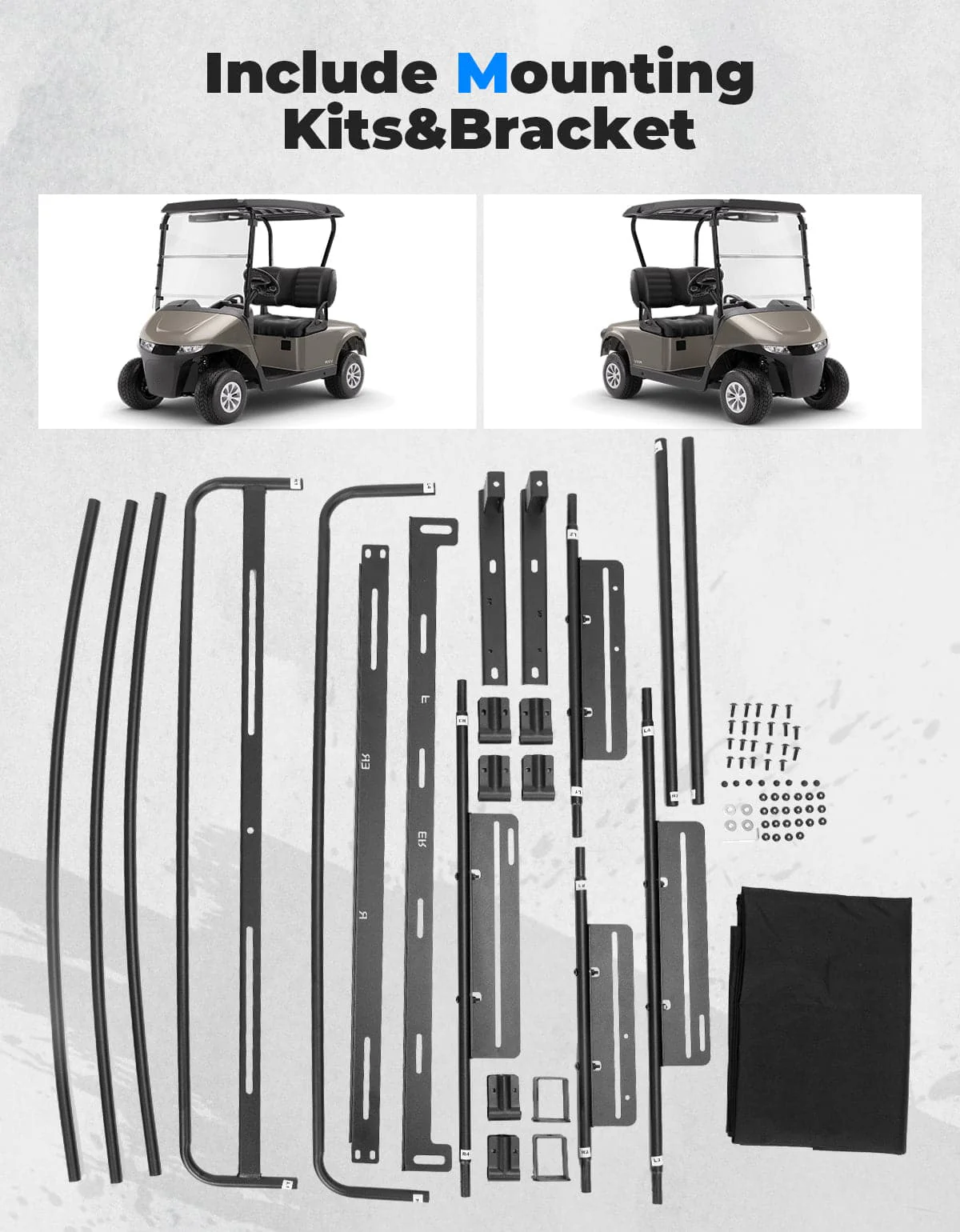 Golf Cart Roof Canvas Sun Top for EZGO RXV 2008+ - Image 2