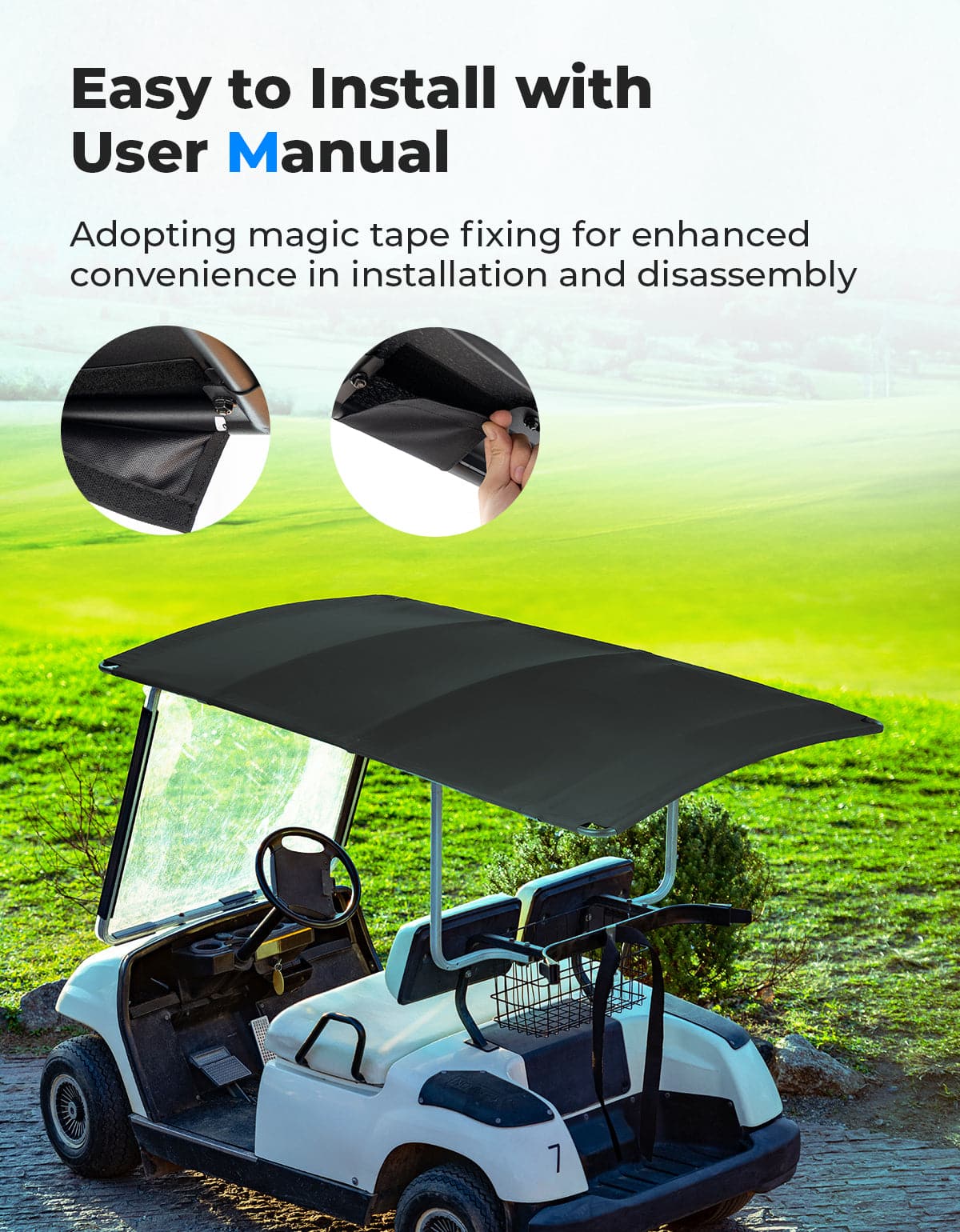 Golf Cart Roof Canvas Sun Top for EZGO RXV 2008+ - Image 4