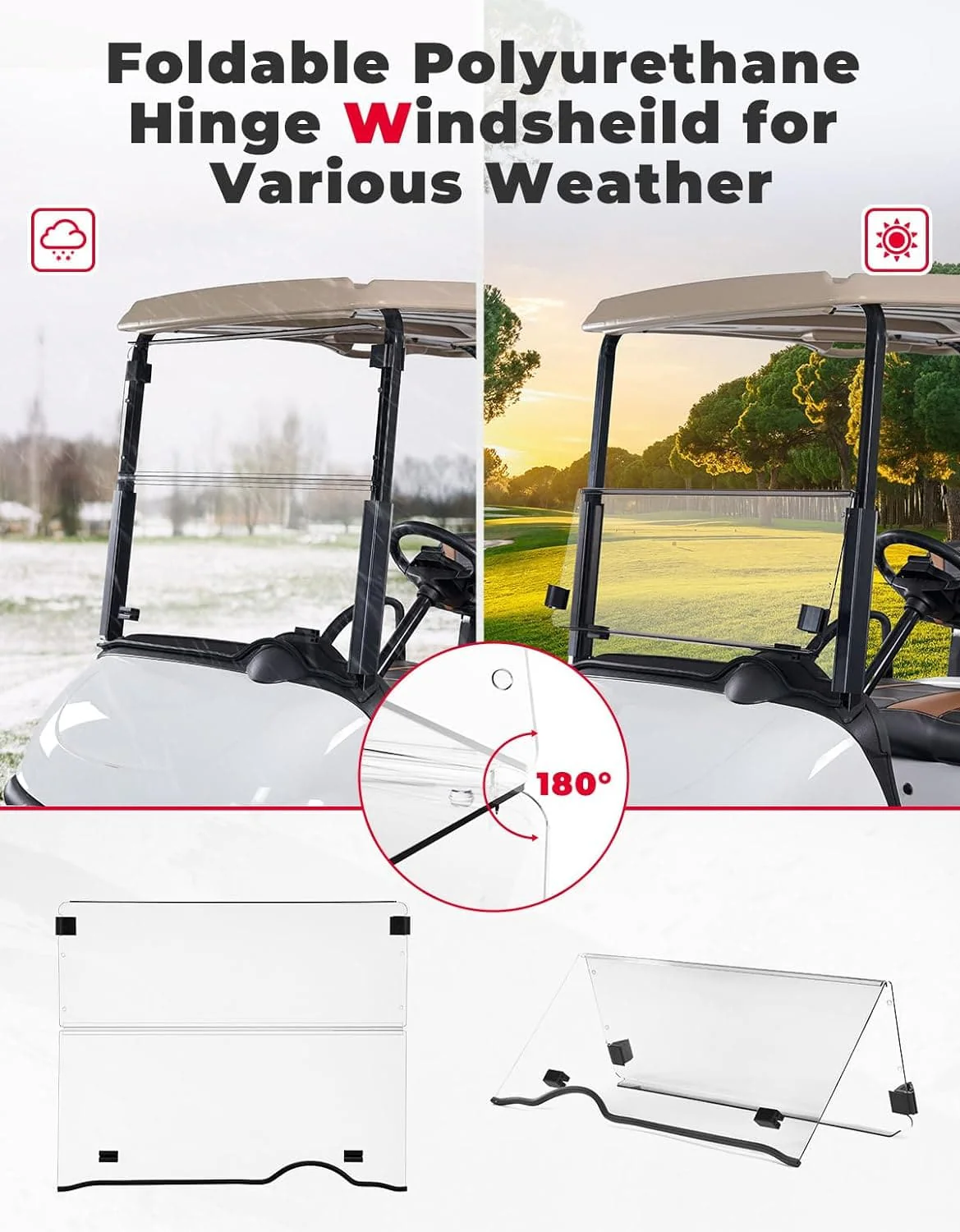 Golf Cart Windshield for EZGO RXV (2008-Up) - Image 4