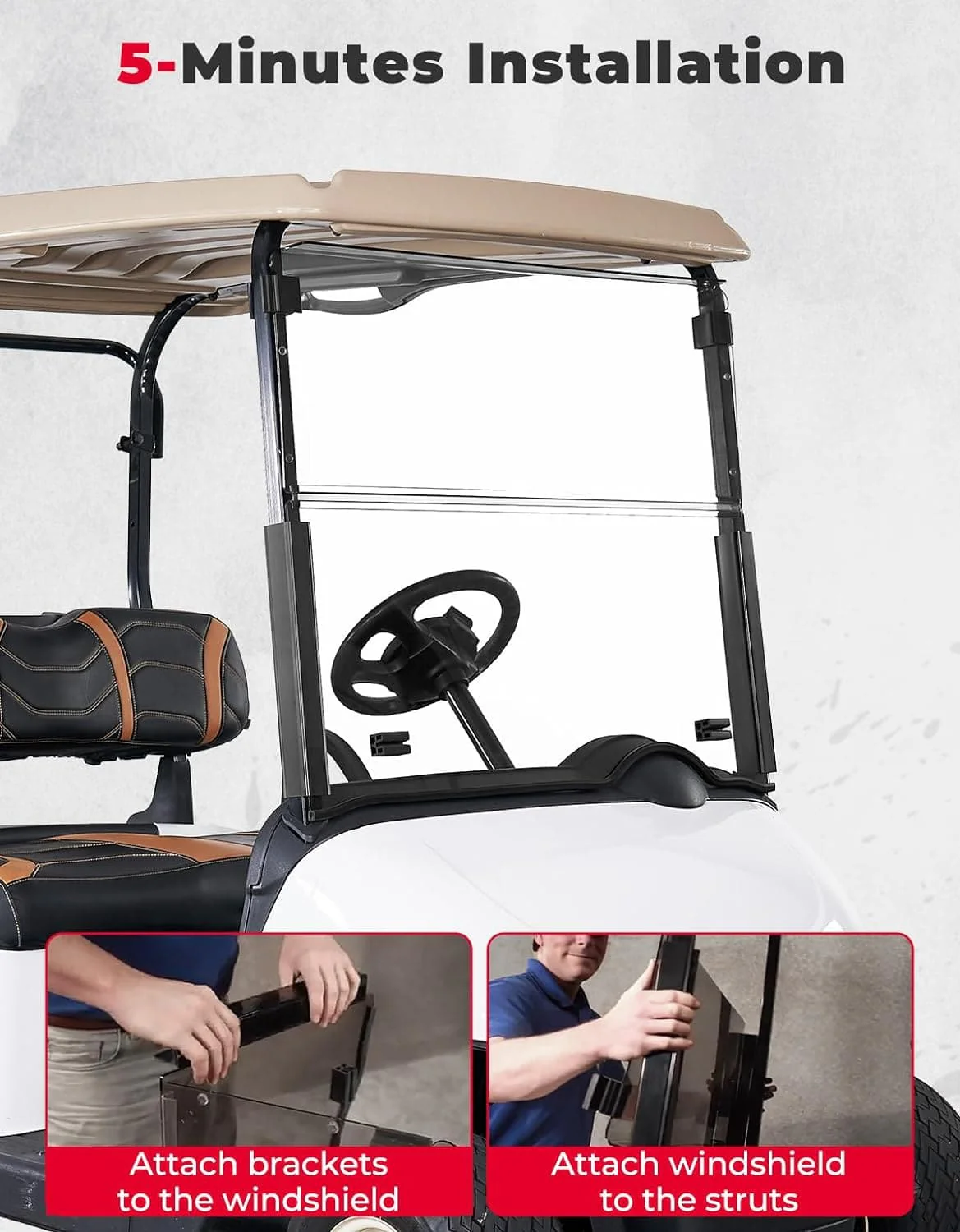 Golf Cart Windshield for EZGO RXV (2008-Up) - Image 5