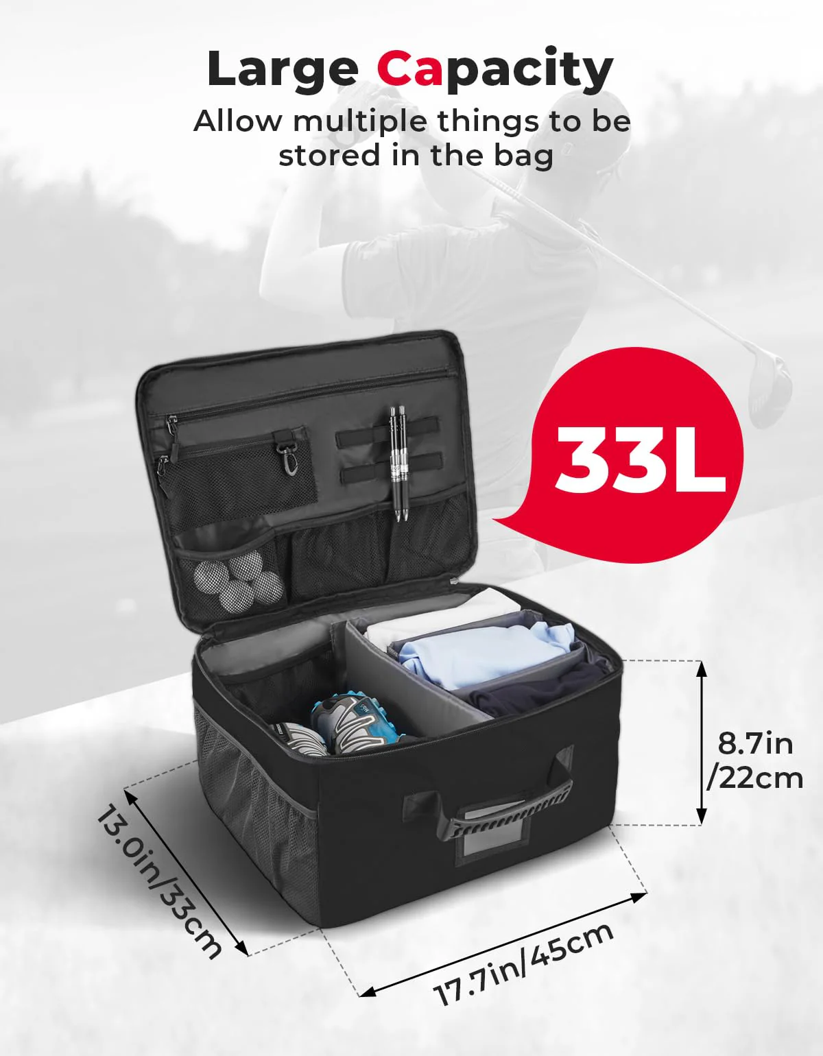 Golf Trunk Organizer for Car/ SUV Collapsible 1680D Waterproof - Image 3