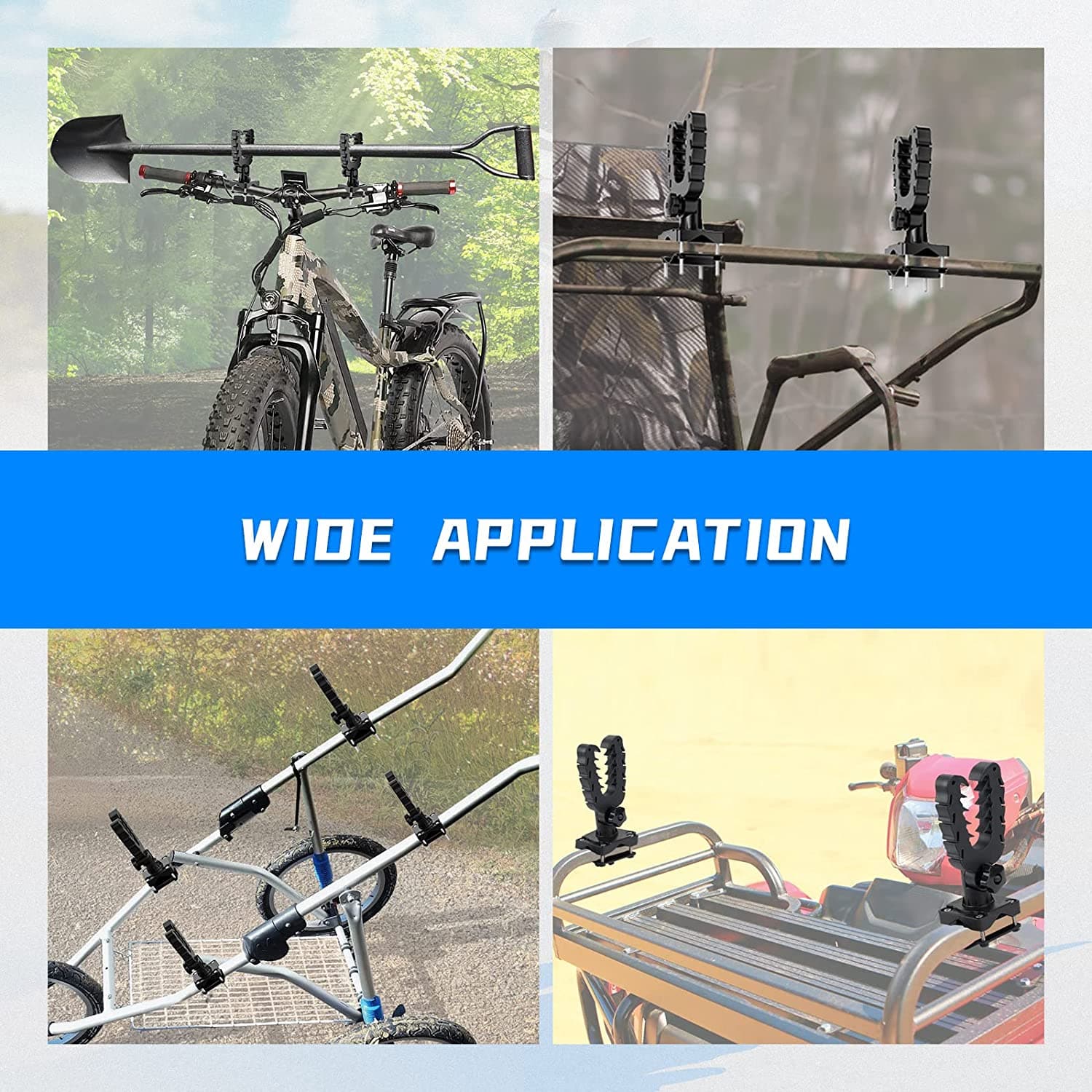 ATV Gun Holder Bow Rack Grips with Rubber Straps for Hunting - Image 5